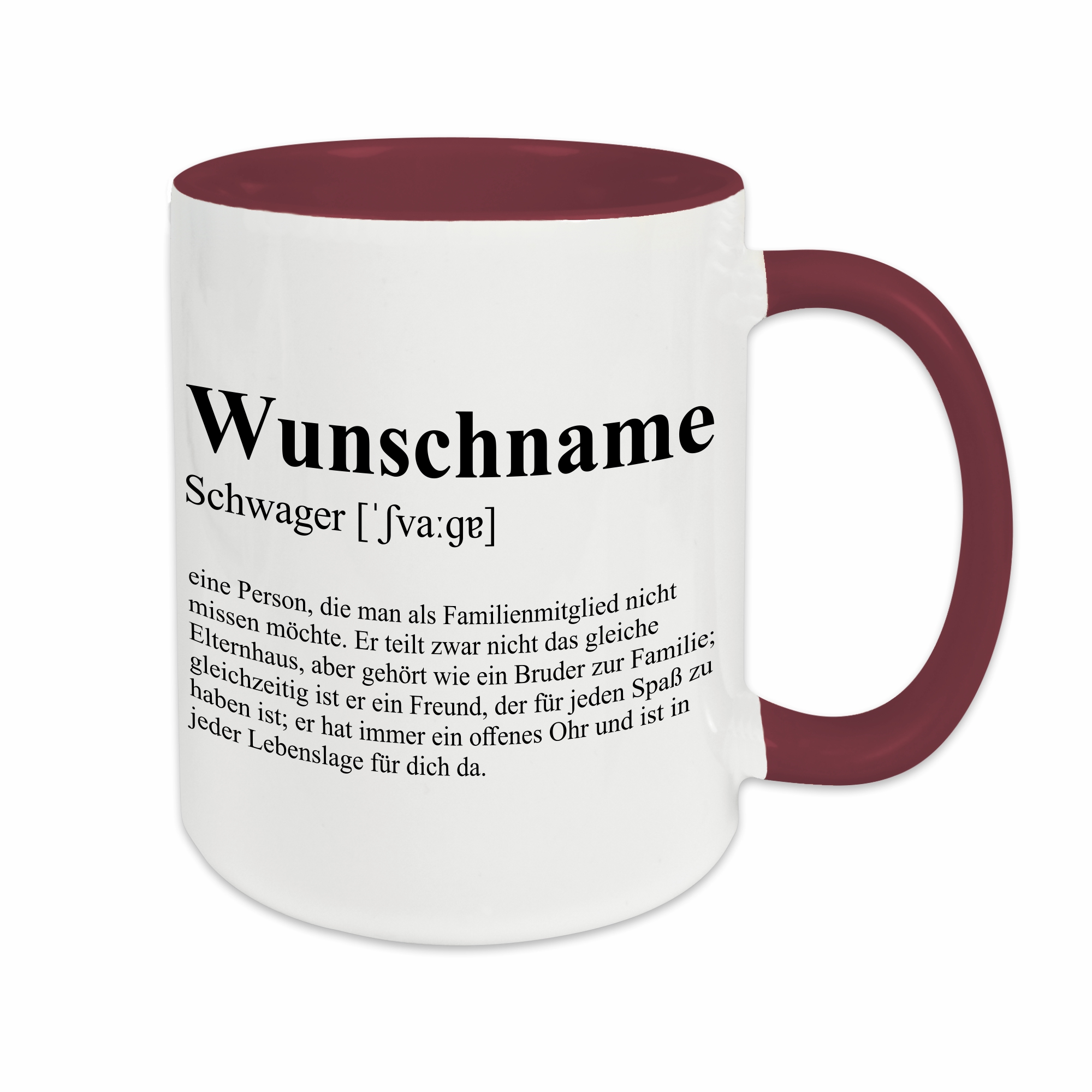 Tasse - Definition Schwager burgund personalisiert