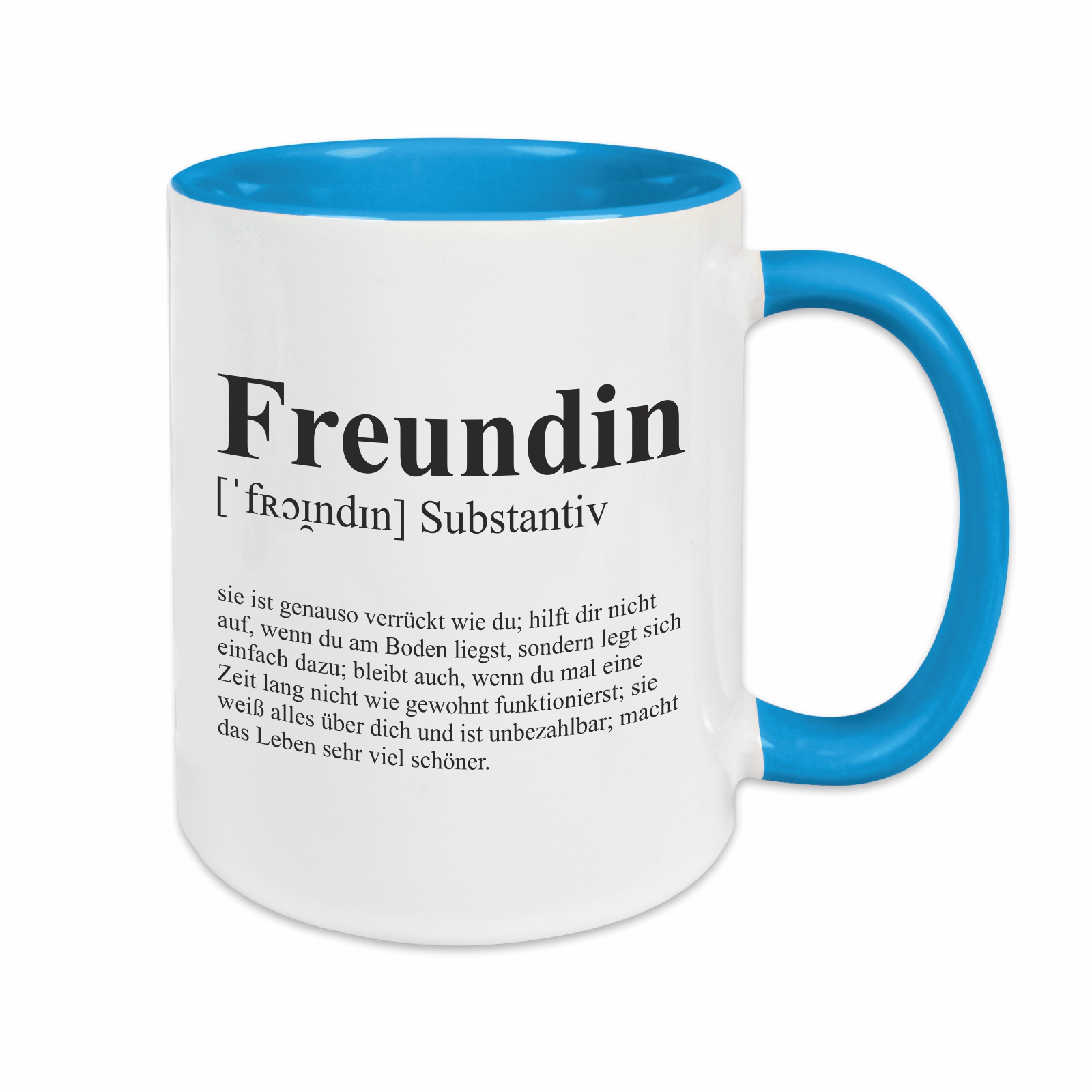 Tasse - Definition Freundin hellblau