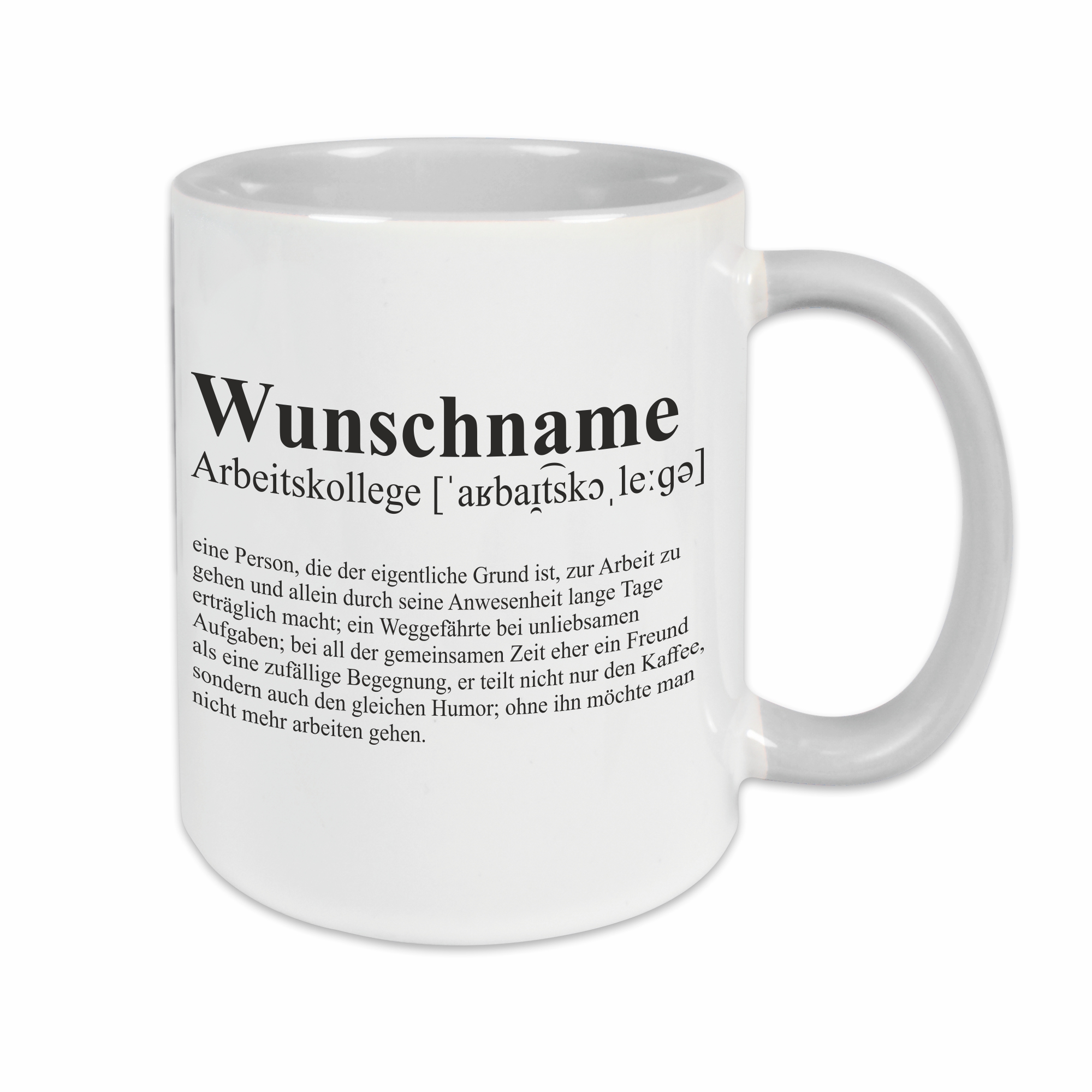 Tasse - Definition Arbeitskollege grau personalisiert