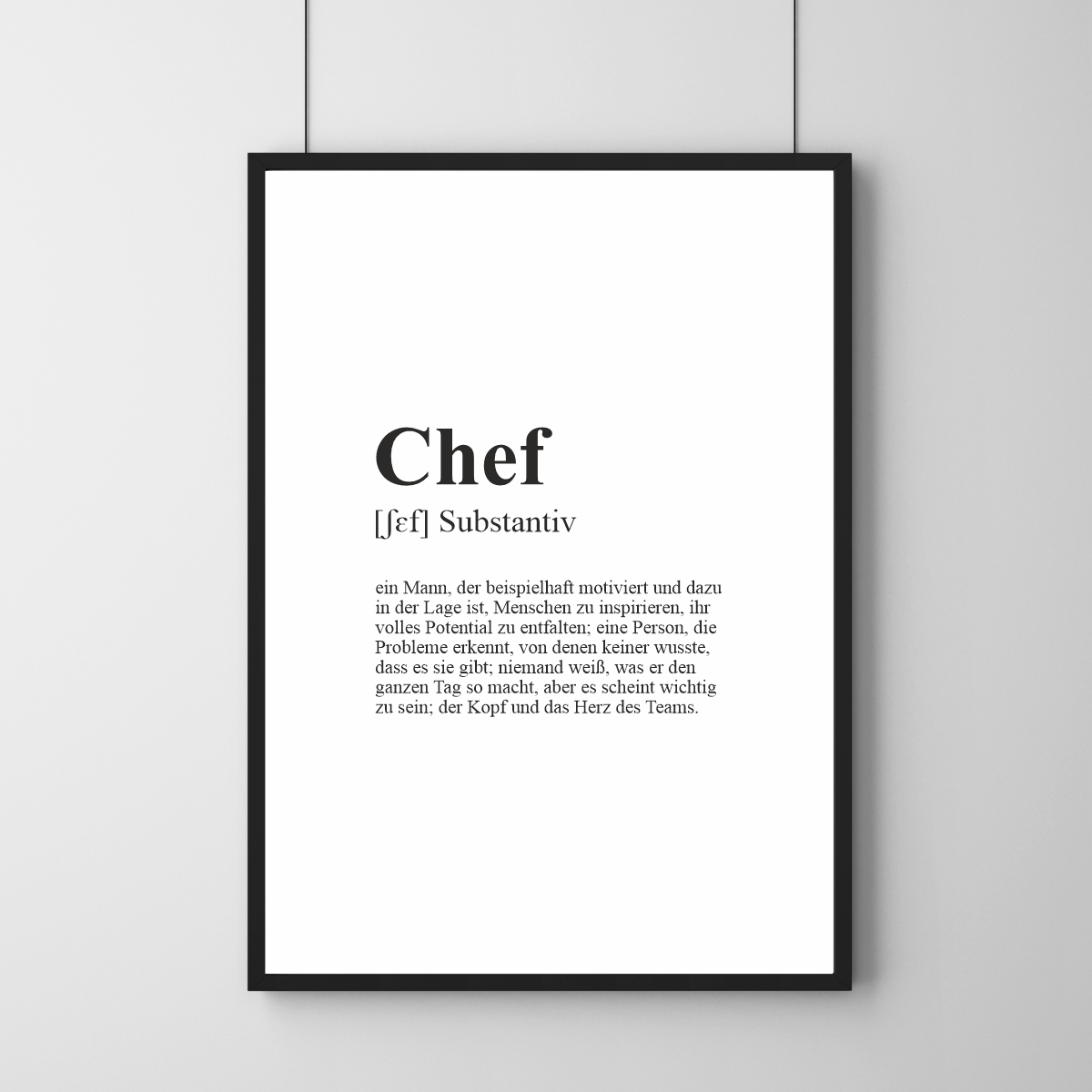 Poster - Definition Chef 30 x 40 cm