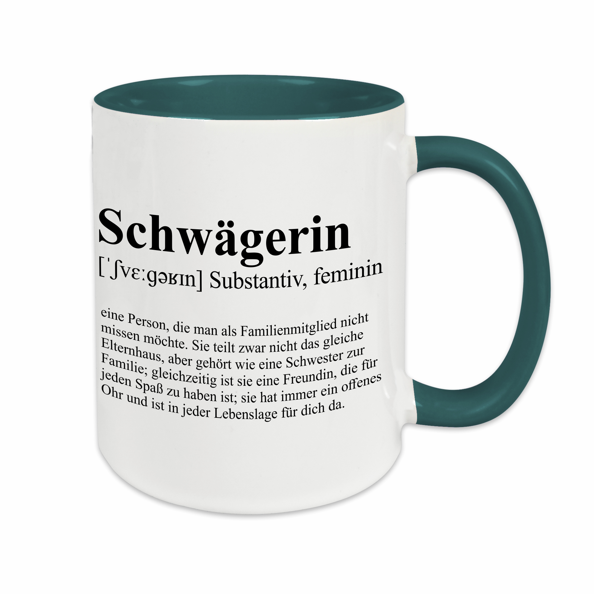 Tasse - Definition Schwägerin petrol ohne Personalisierung