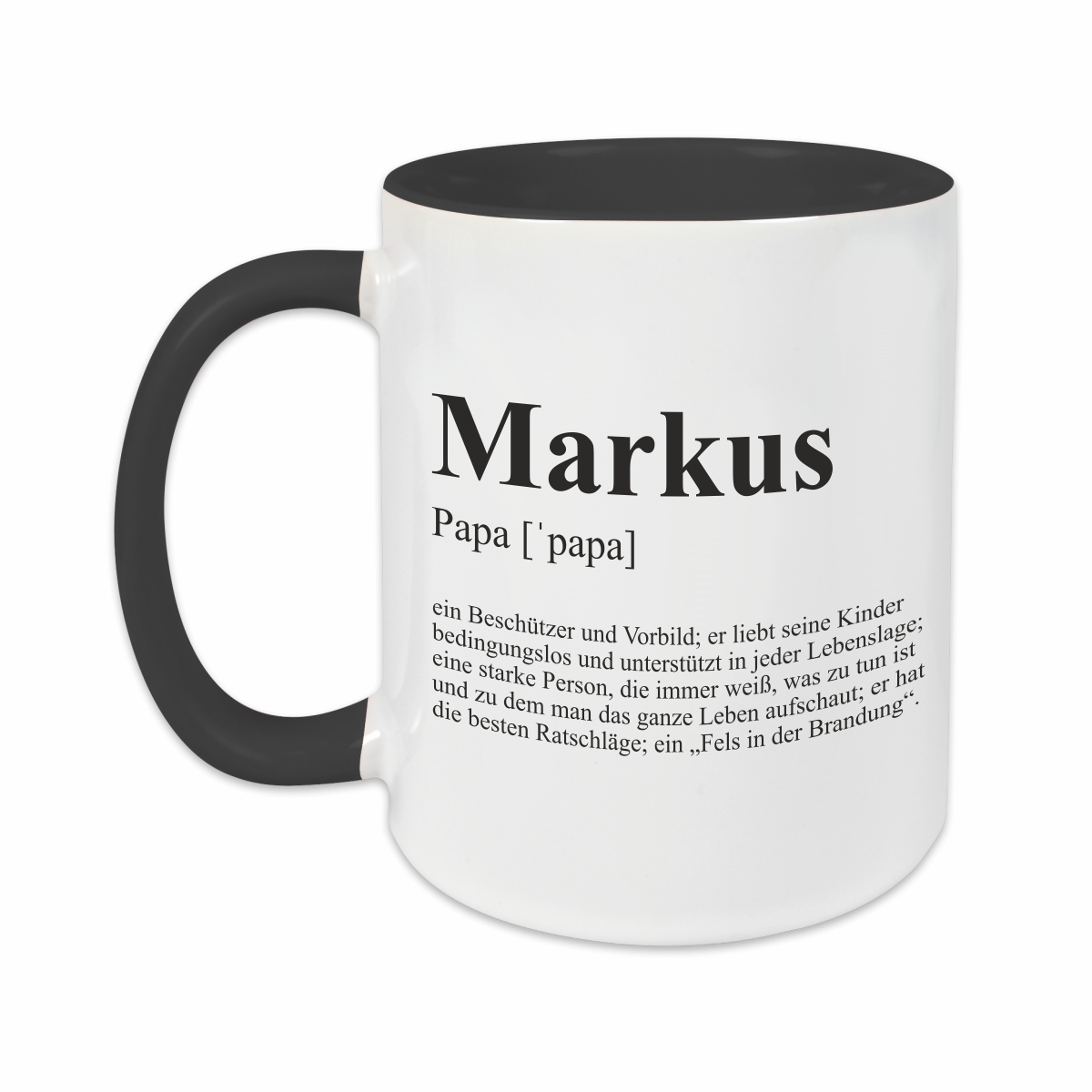 Tasse - Definition Papa schwarz personalisiert