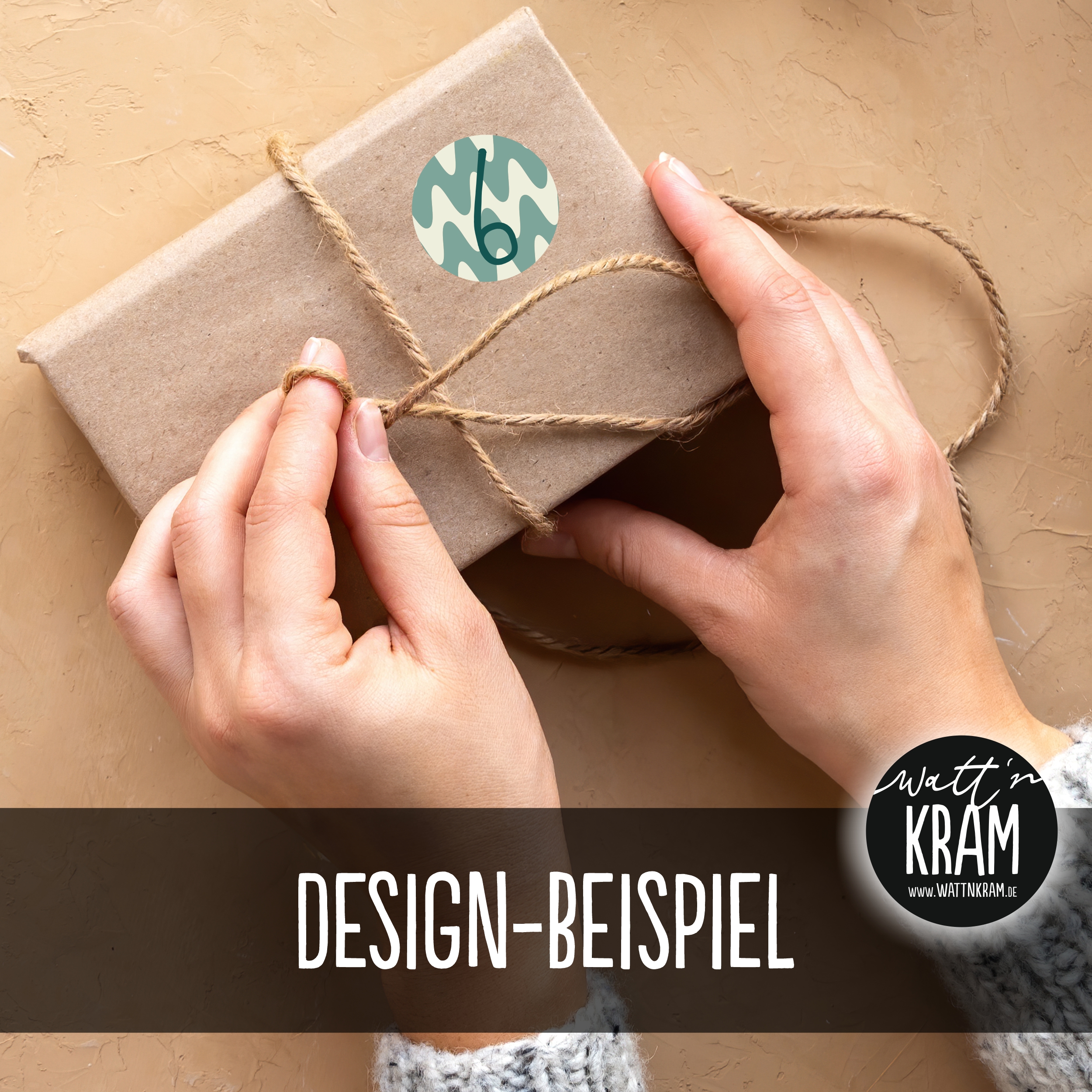 Adventskalender grün/beige - Aufkleber & Tüten zum selbst Befüllen