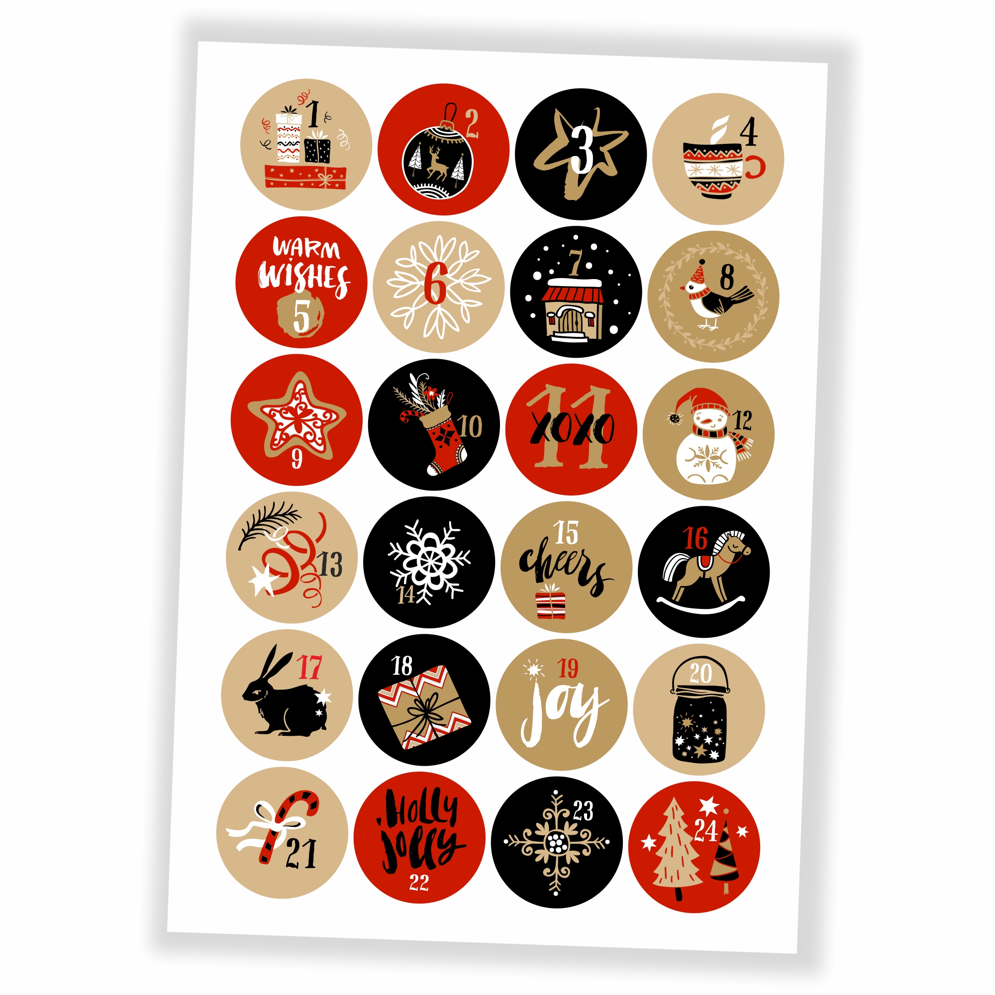Adventskalender Motive (2) - Aufkleber & Tüten zum selbst Befüllen