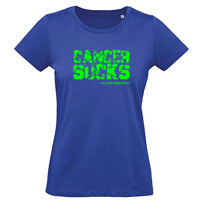 Damen T-Shirt - Cancer Sucks royalblau 2XL