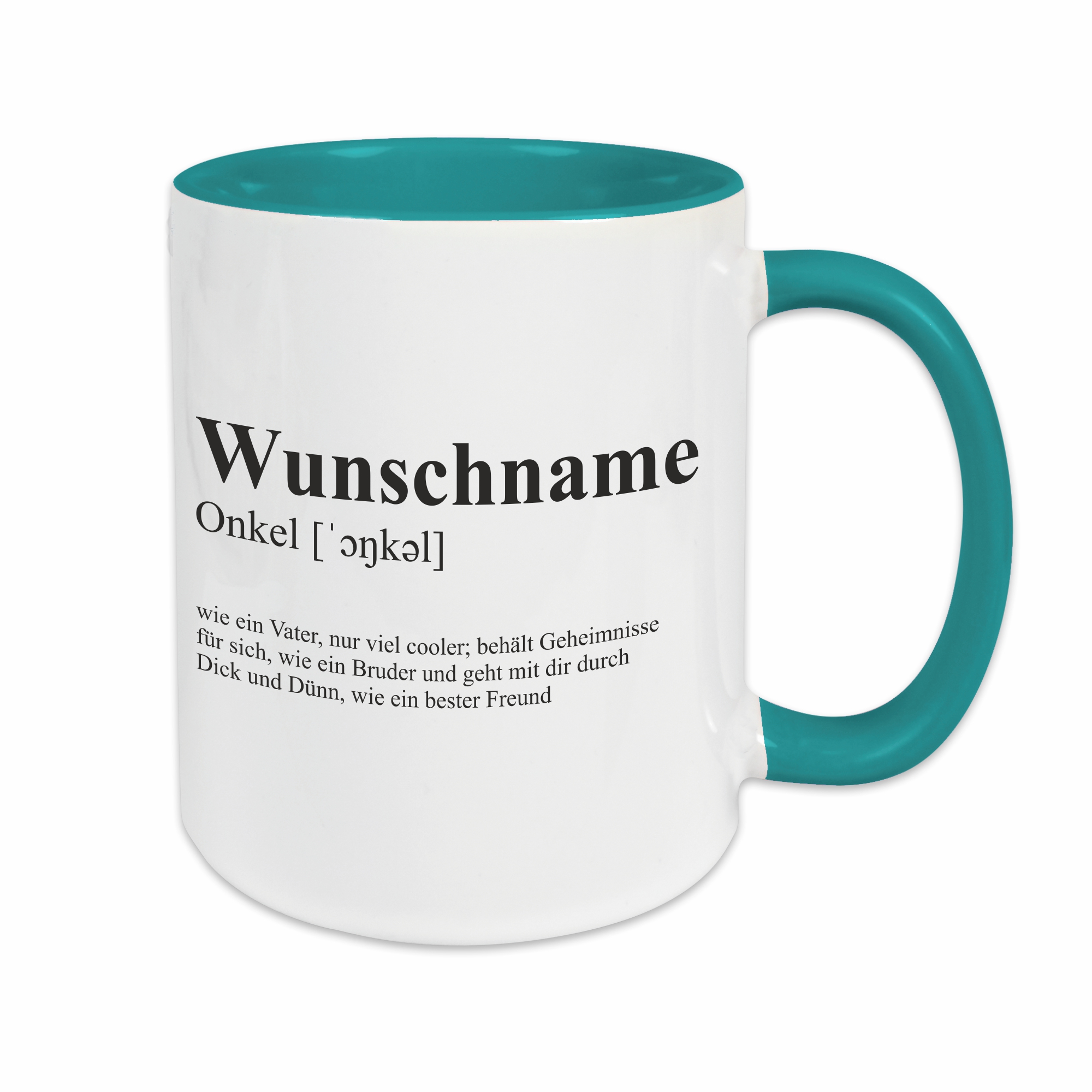 Tasse - Definition Onkel türkis personalisiert