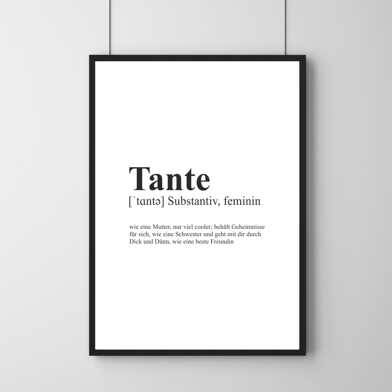 Poster - Definition Tante 30 x 40 cm