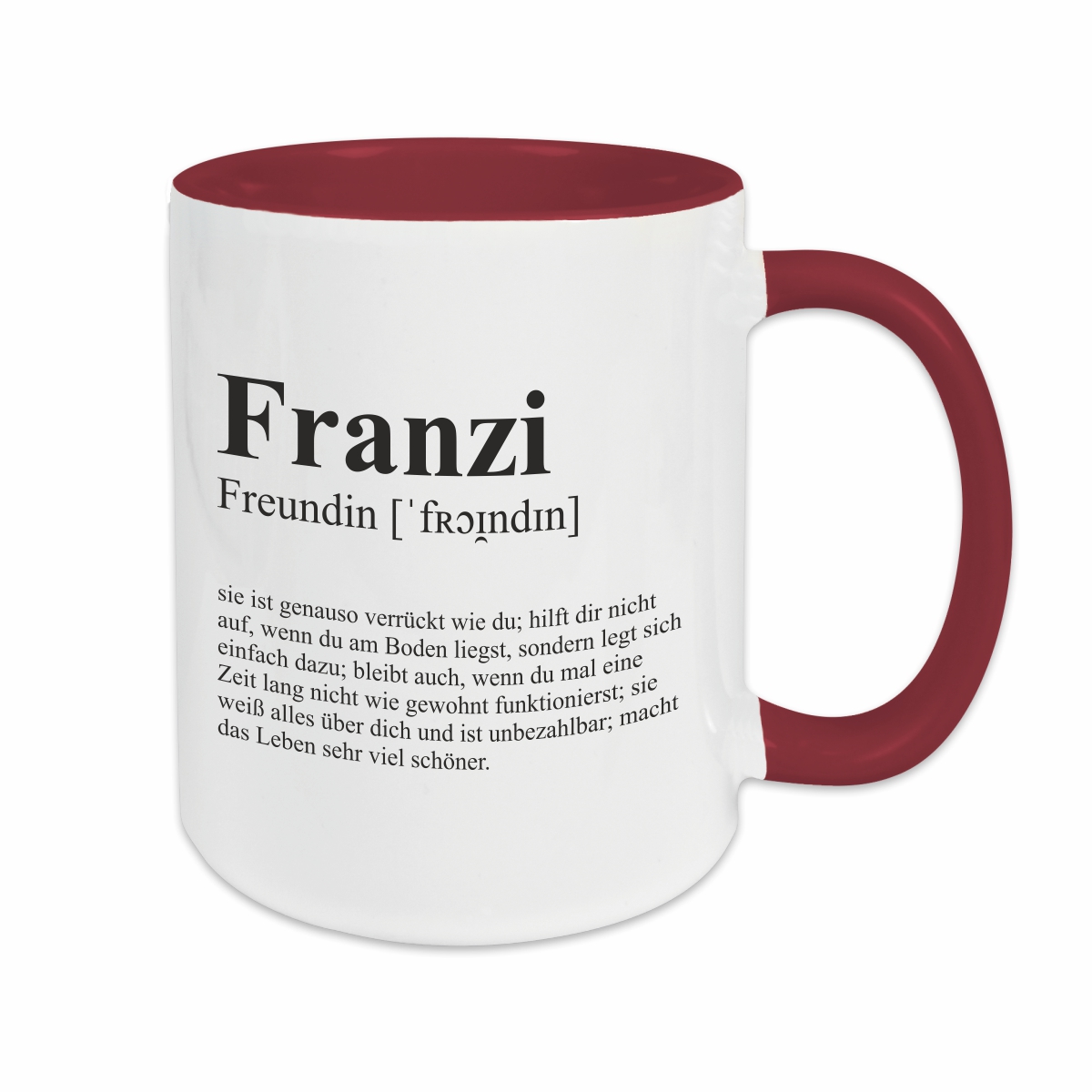Tasse - Definition Freundin burgund personalisiert