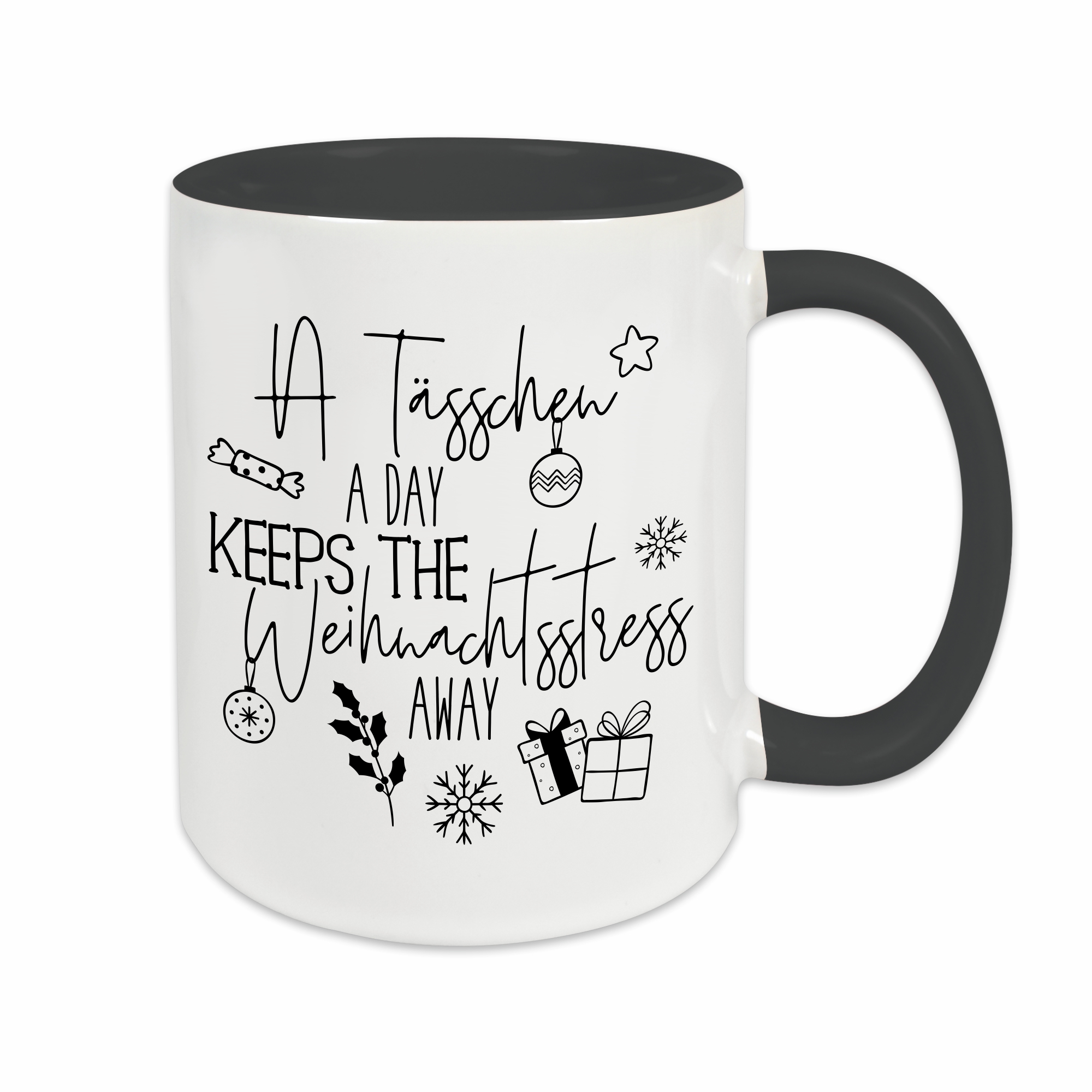Tasse - Weihnachtsstress schwarz