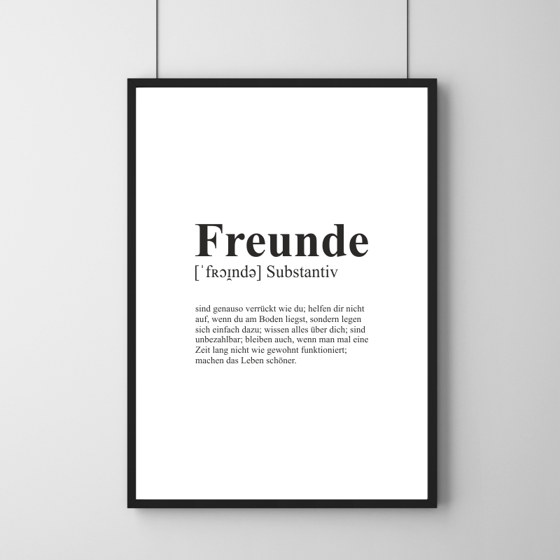 Poster - Definition Freunde 30 x 40 cm