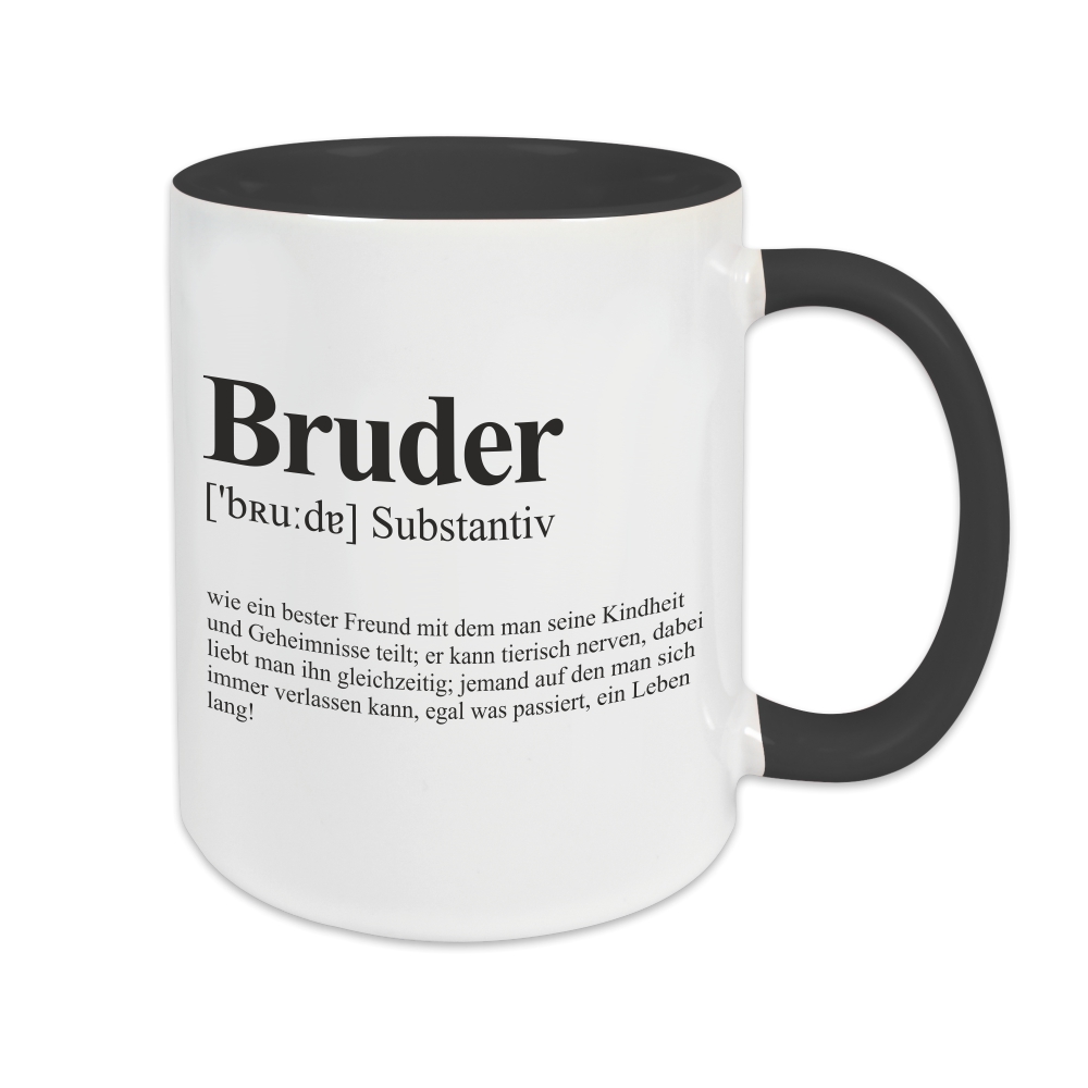 Tasse - Definition Bruder schwarz