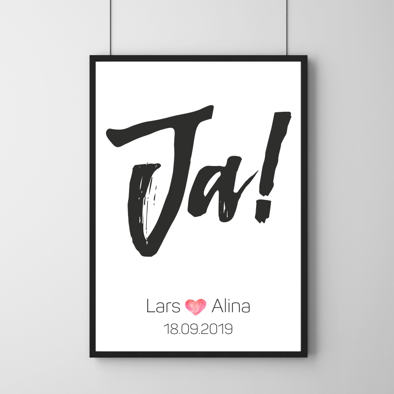 Poster - Ja! - Personalisierbar 30 x 40 cm