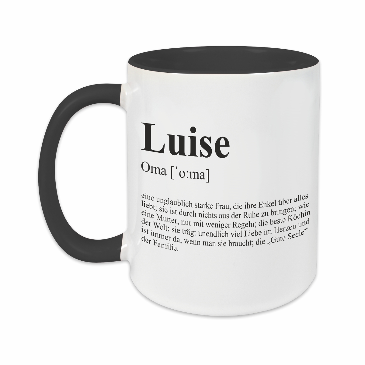 Tasse - Definition Oma schwarz personalisiert