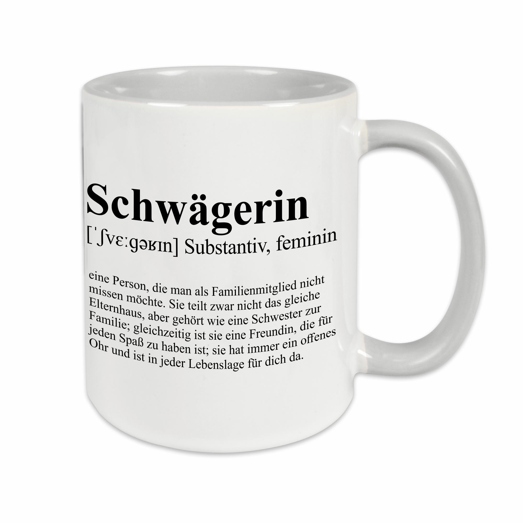 Tasse - Definition Schwägerin grau ohne Personalisierung