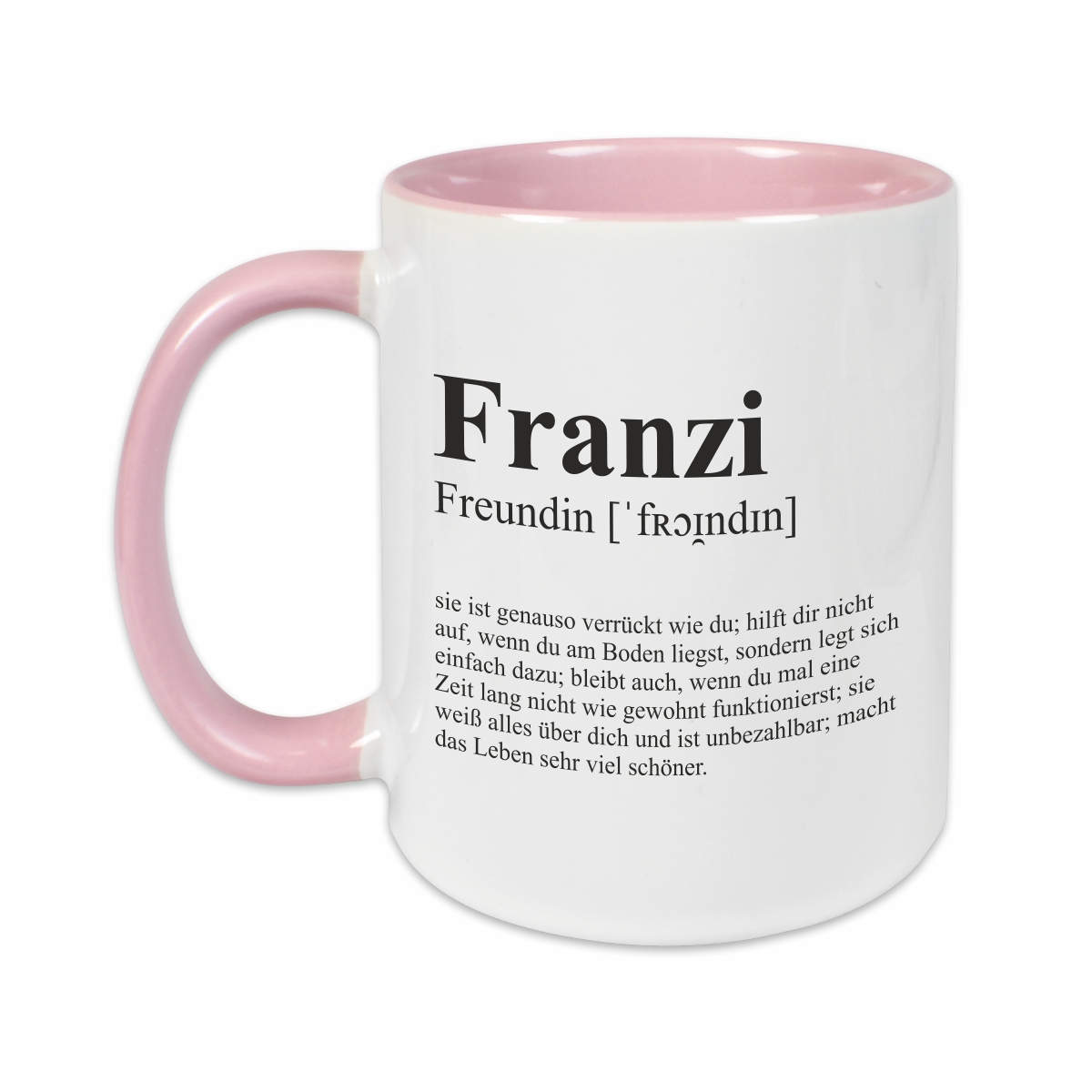 Tasse - Definition Freundin rosa personalisiert