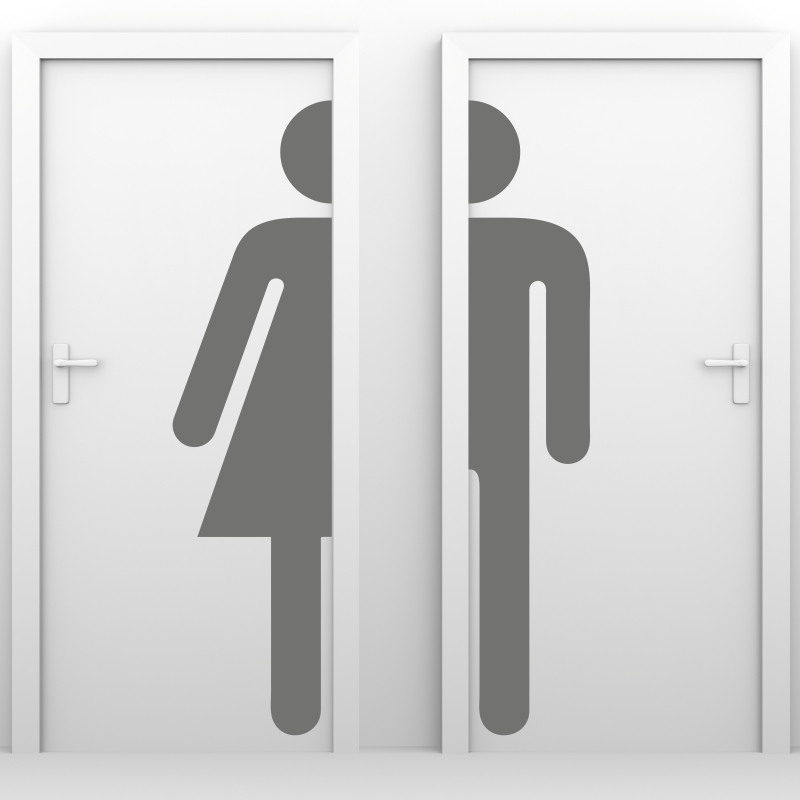 Türaufkleber - WC-Männchen halb