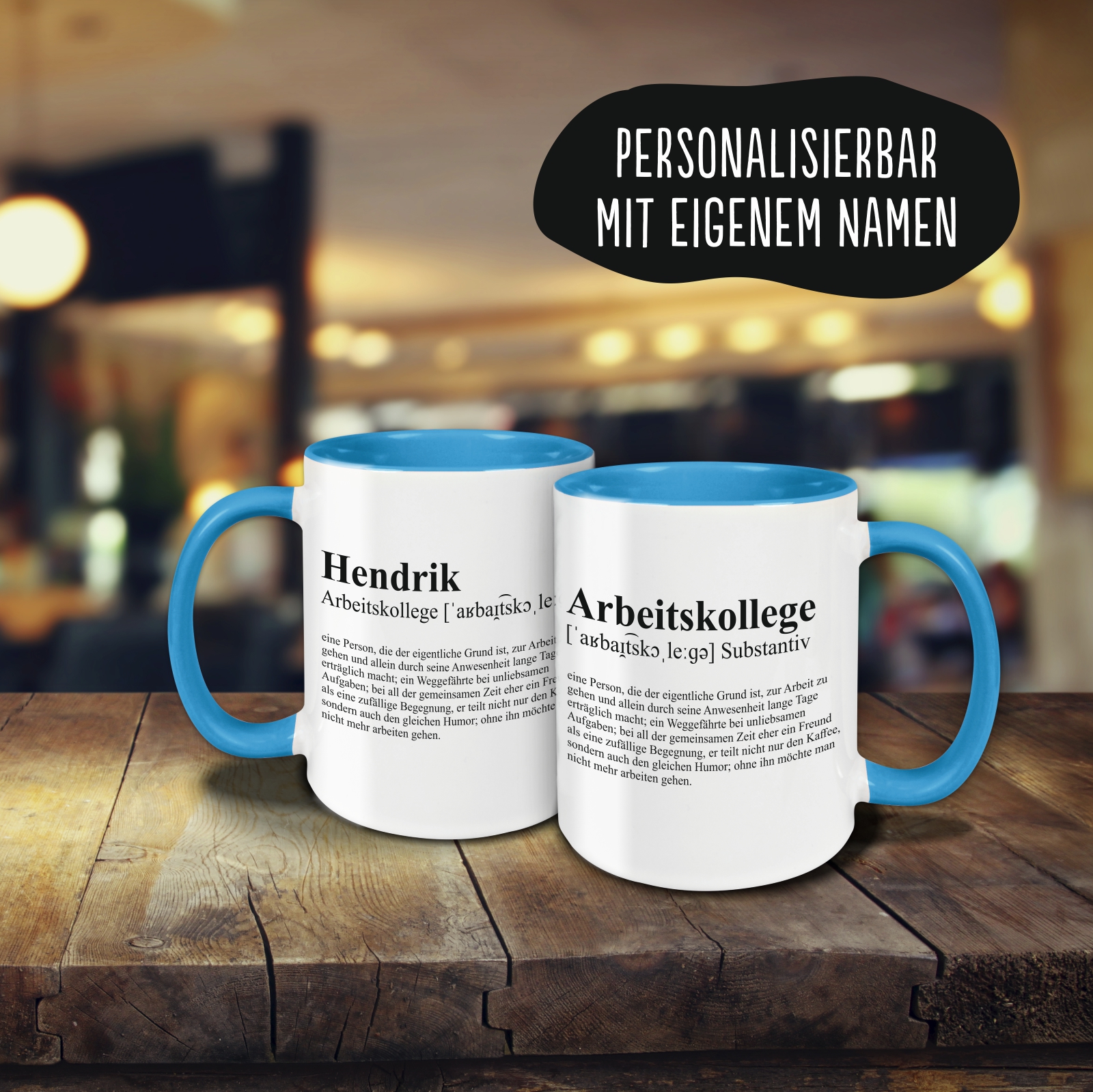 Tasse - Definition Arbeitskollege hellblau