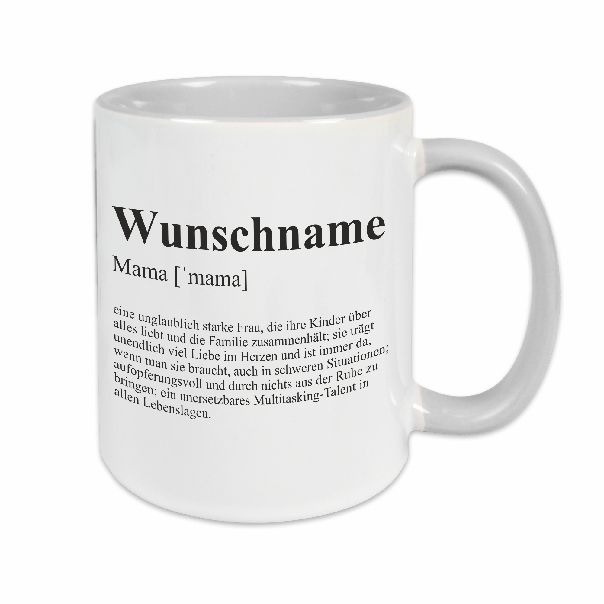 Tasse - Definition Mama grau personalisiert