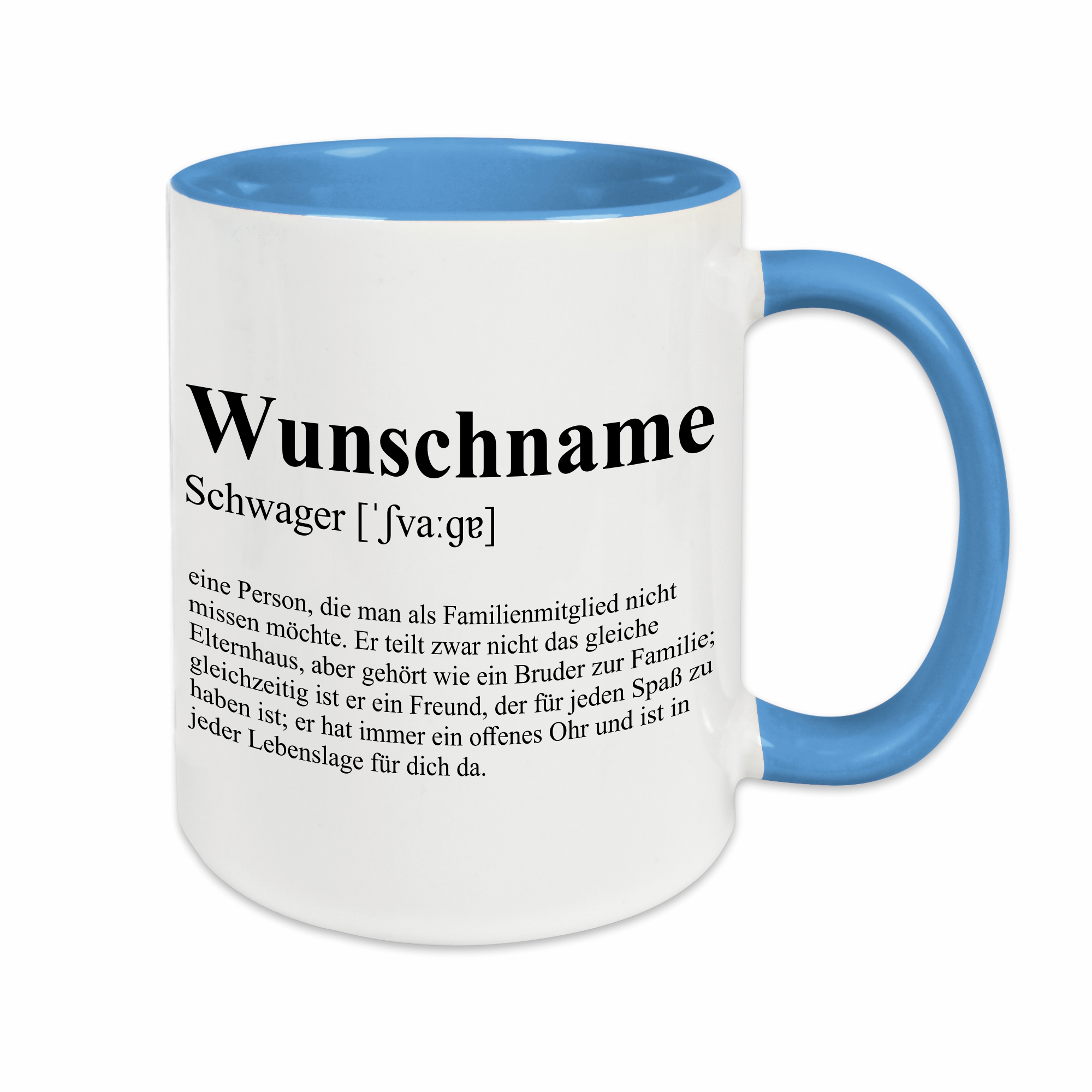 Tasse - Definition Schwägerin hellblau personalisiert
