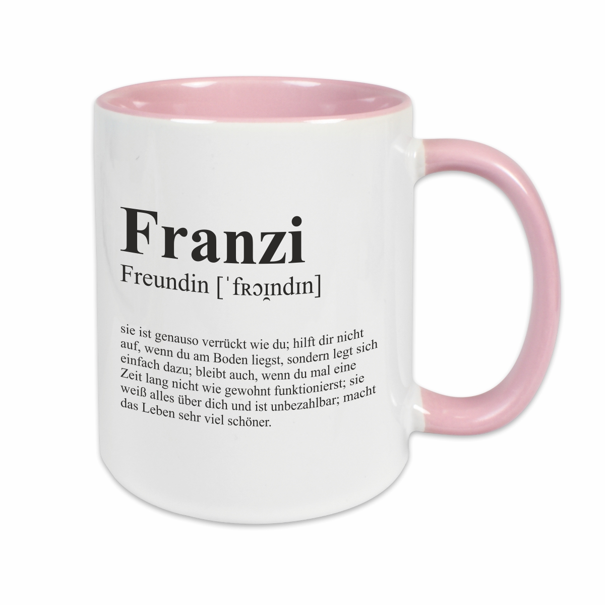 Tasse - Definition Freundin rosa personalisiert