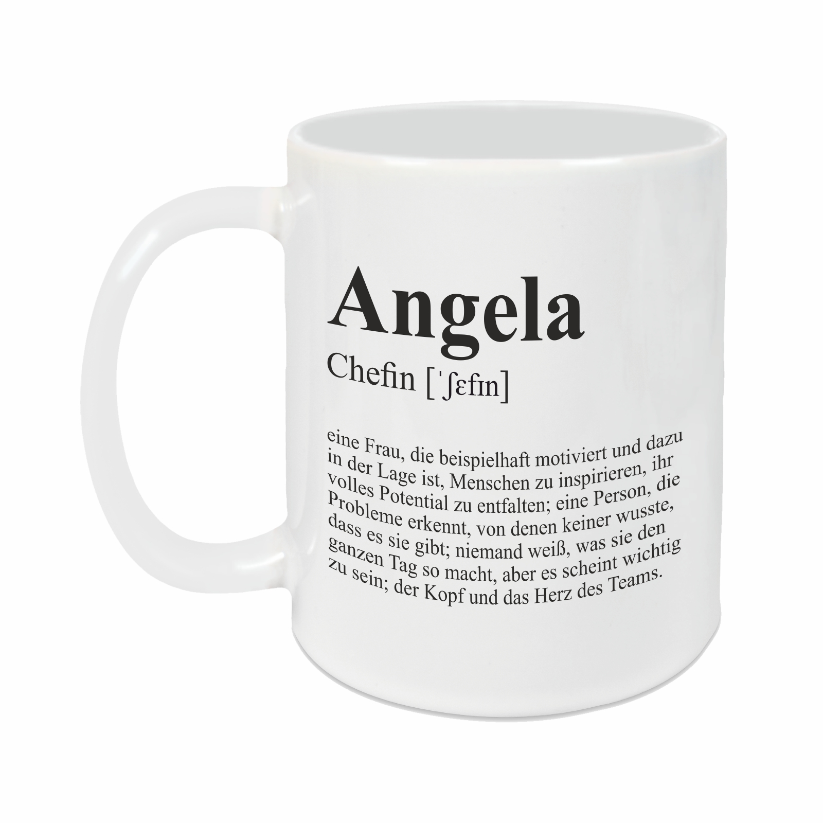 Tasse - Definition Chefin weiß personalisiert