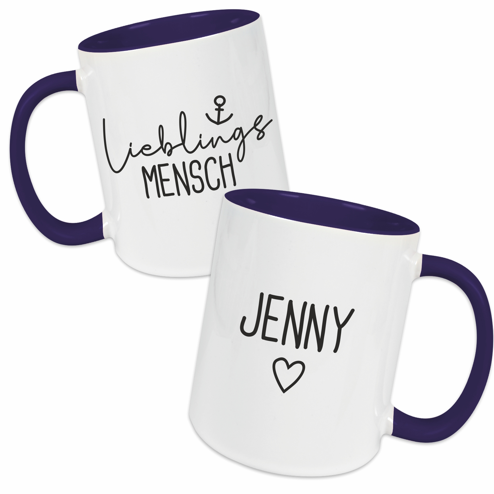 Tasse - Lieblingsmensch dunkelblau personalisiert