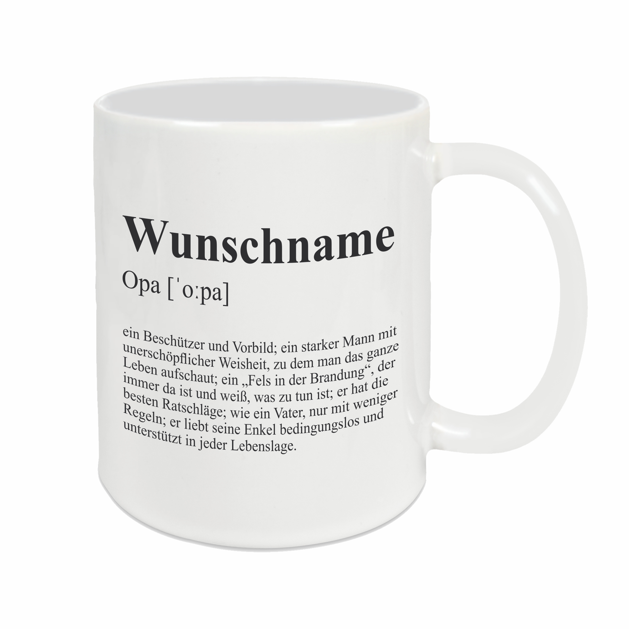 Tasse - Definition Opa weiß personalisiert