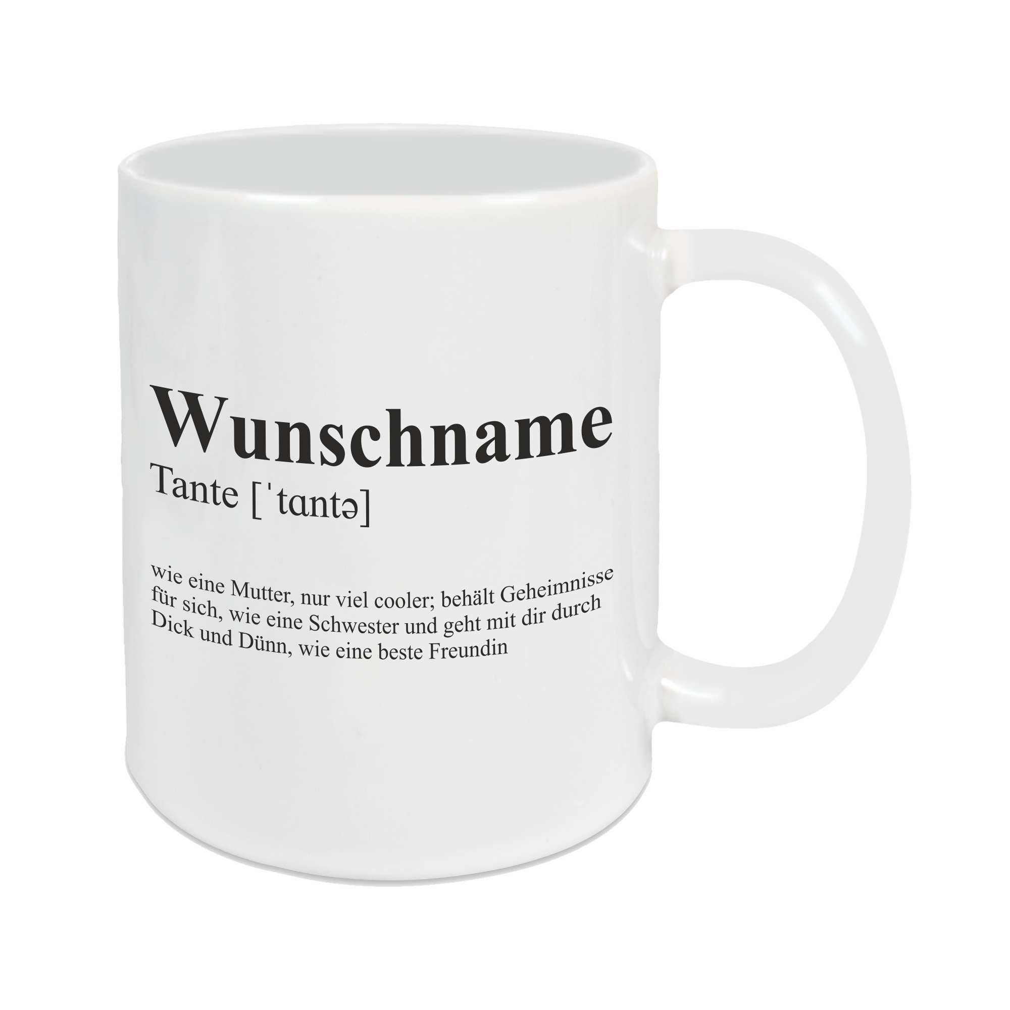 Tasse - Definition Tante weiß personalisiert