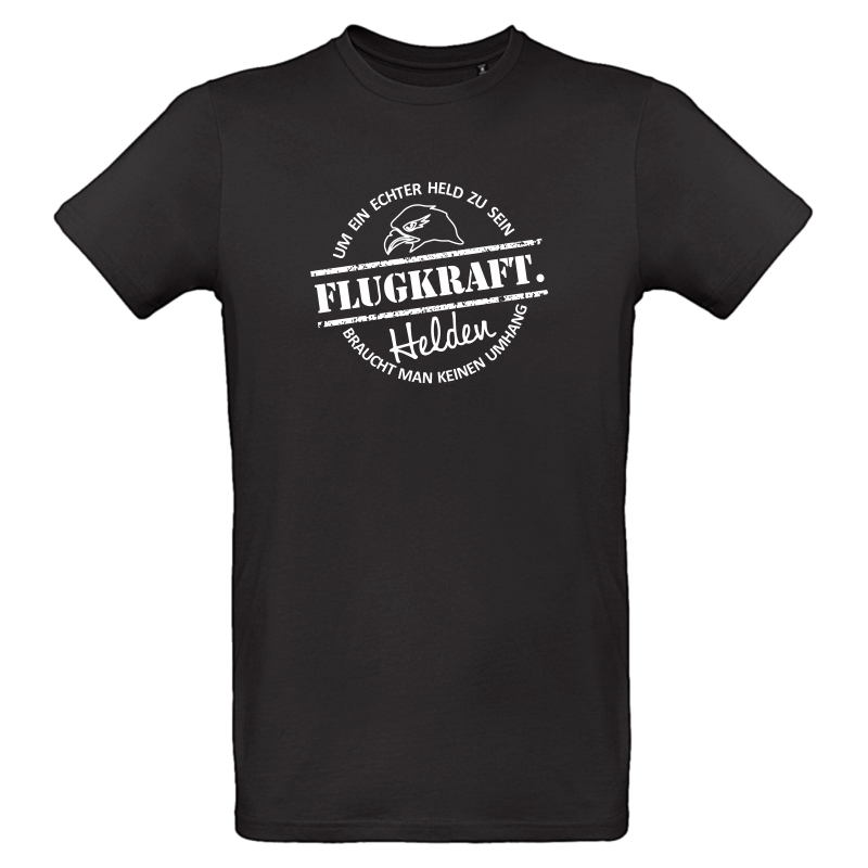 Herren T-Shirt - Helden Button schwarz 3XL