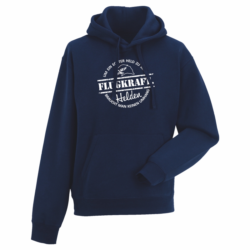 Herren Hoodie - Helden Button dunkelblau 4XL