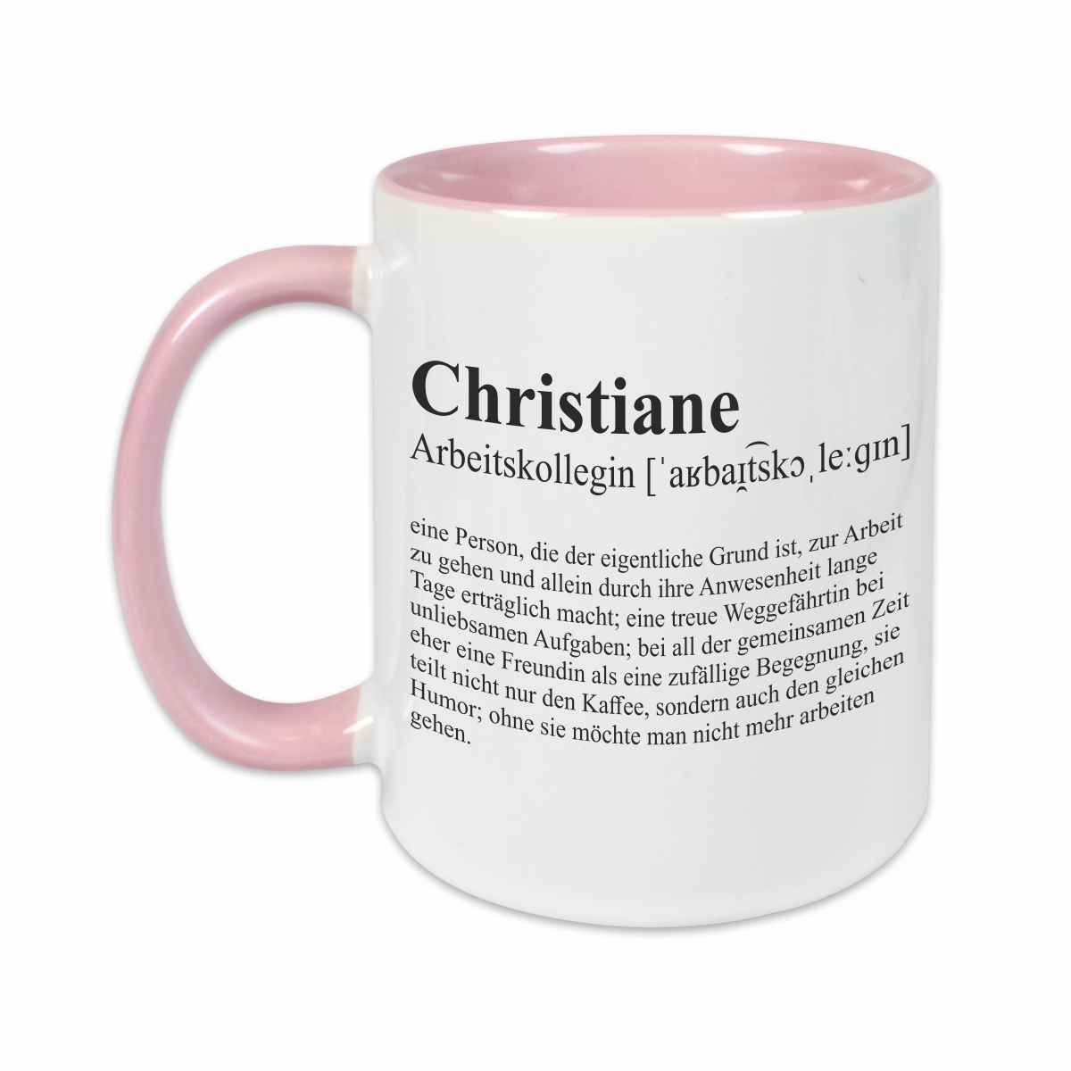 Tasse - Definition Arbeitskollegin rosa personalisiert