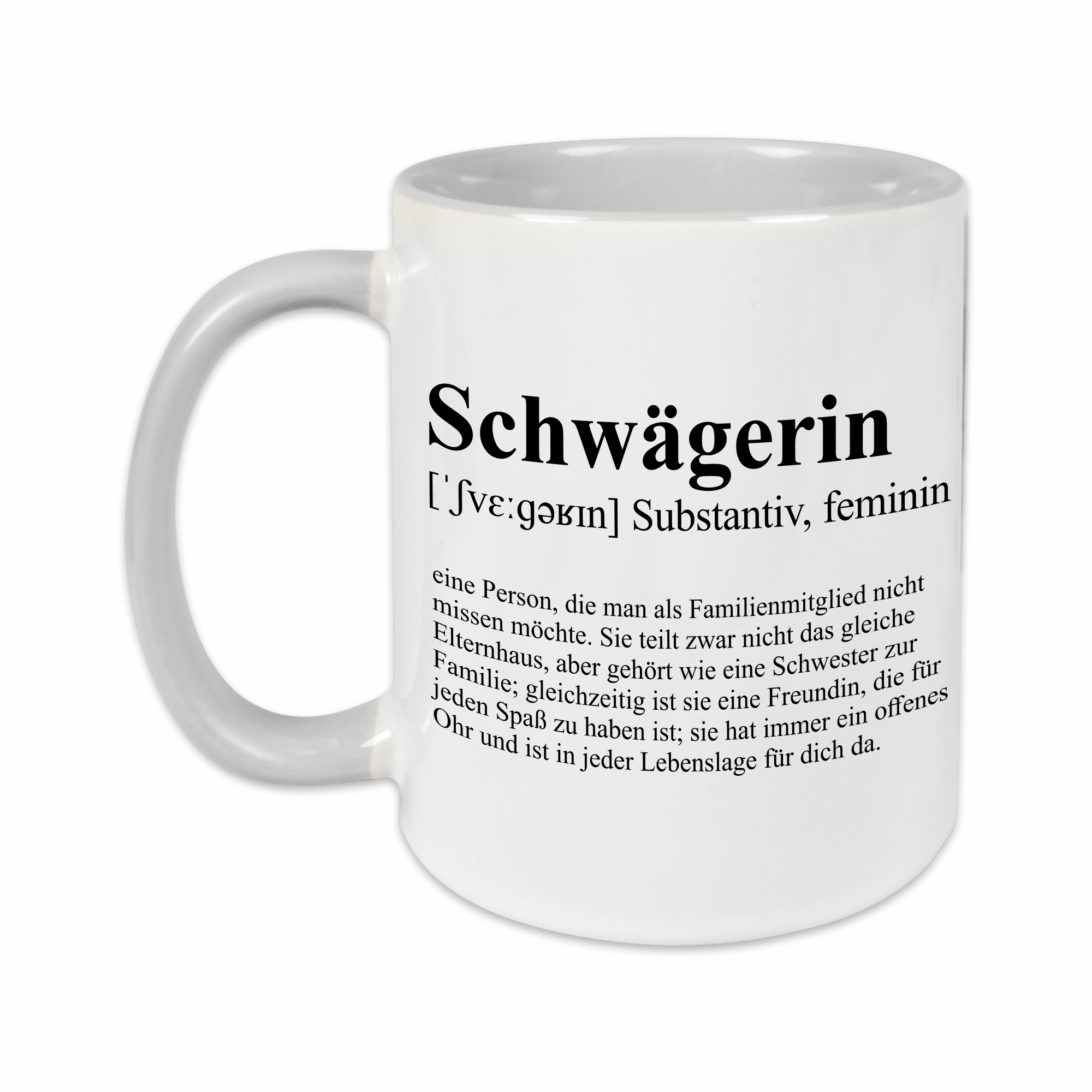 Tasse - Definition Schwägerin grau ohne Personalisierung