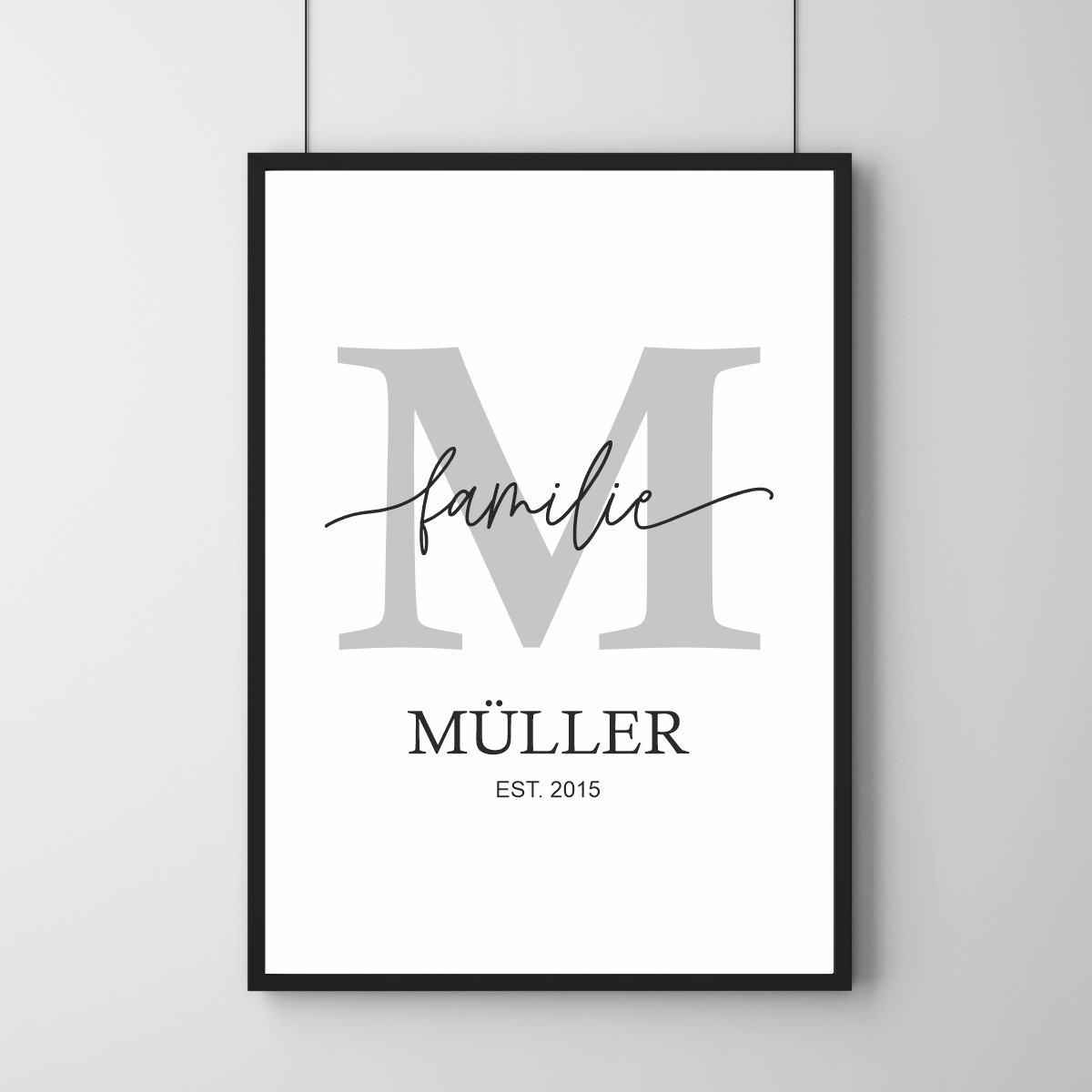 Poster - Buchstabe Familienname - Personalisierbar 30 x 40 cm