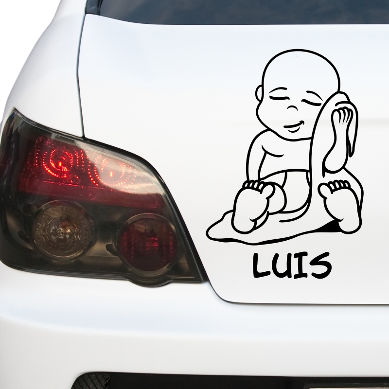 Kfz-Aufkleber - Baby mit Kuscheldecke