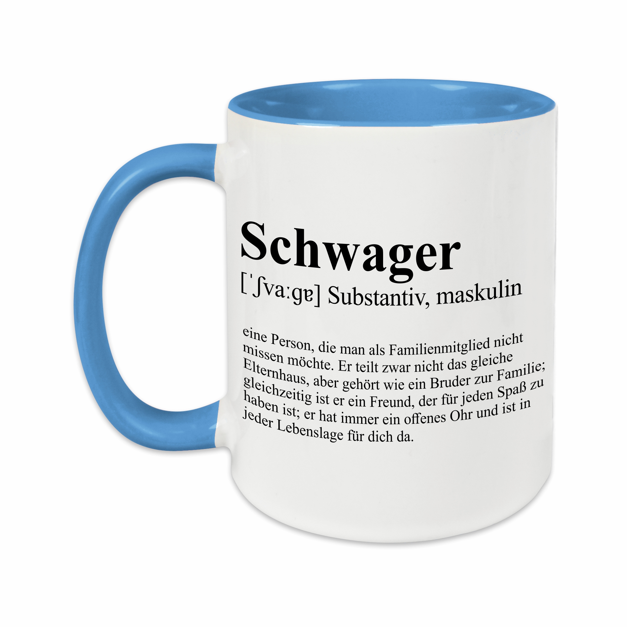 Tasse - Definition Schwager hellblau ohne Personalisierung