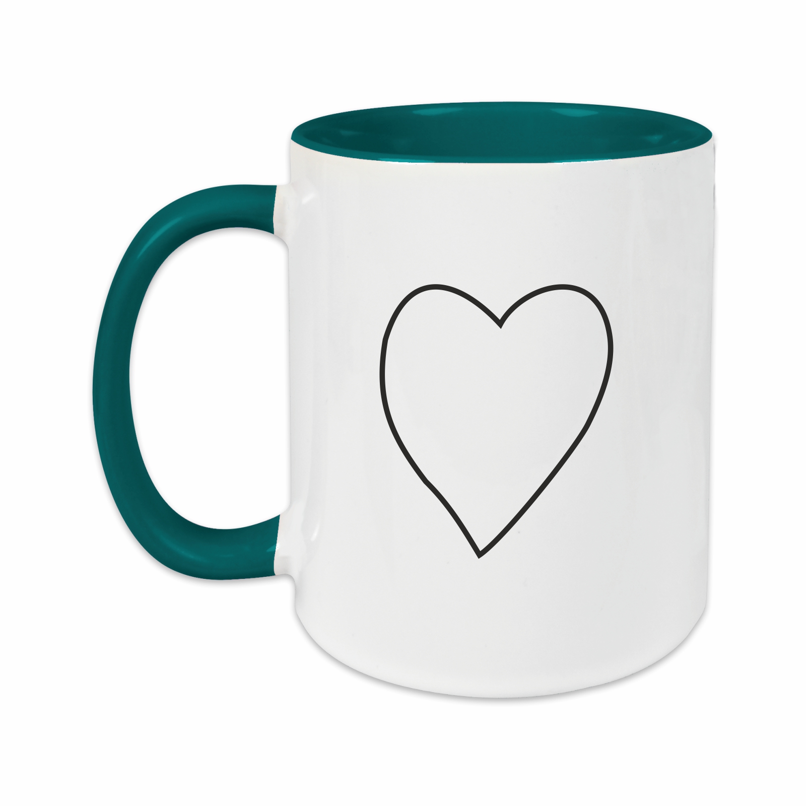 Tasse - Partner Namen, Datum & Herz petrol