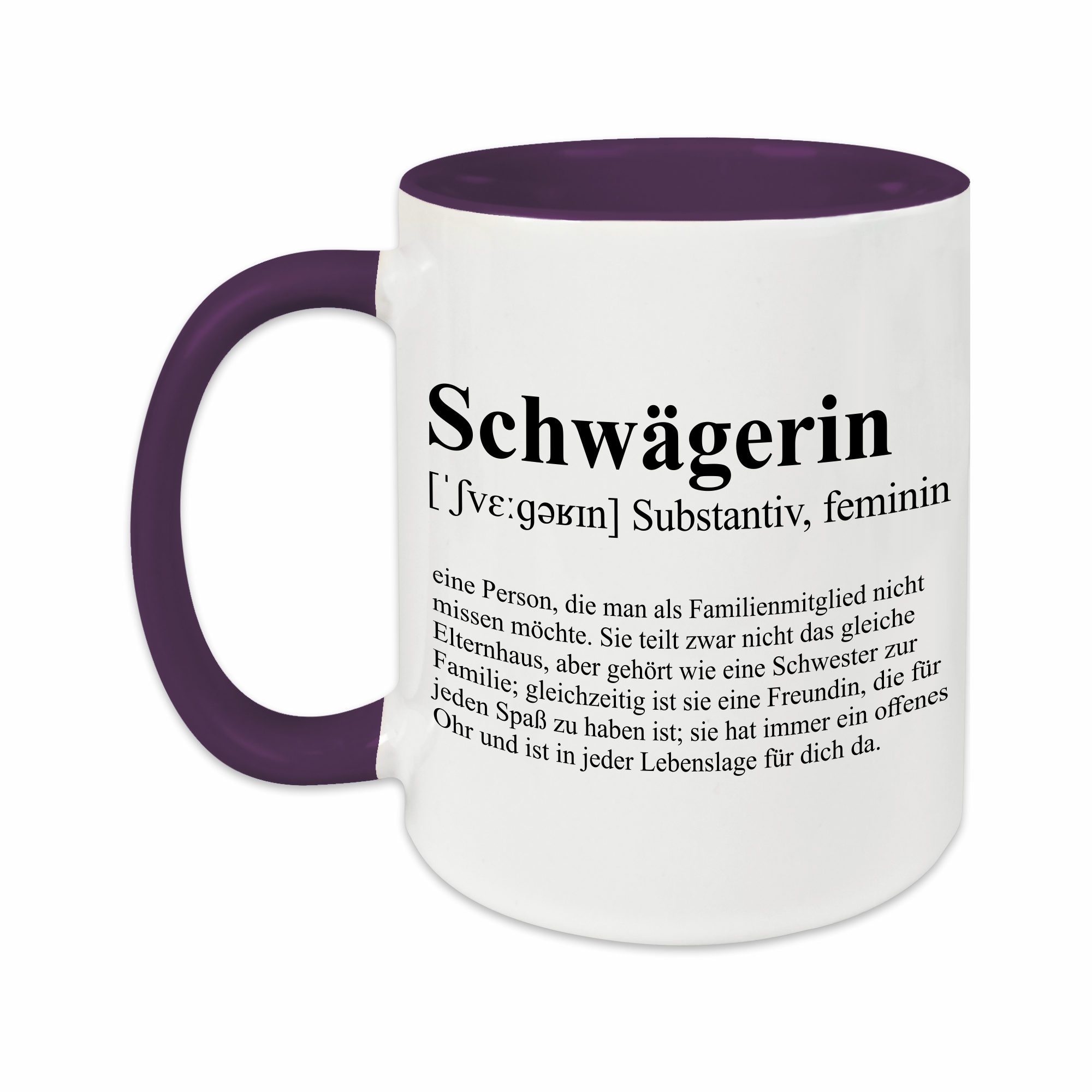 Tasse - Definition Schwägerin lila ohne Personalisierung