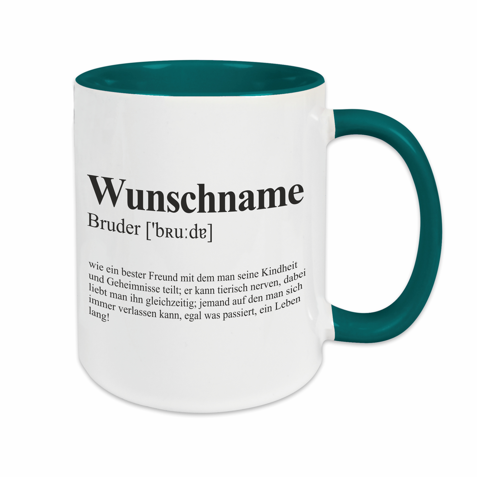 Tasse - Definition Bruder petrol personalisiert