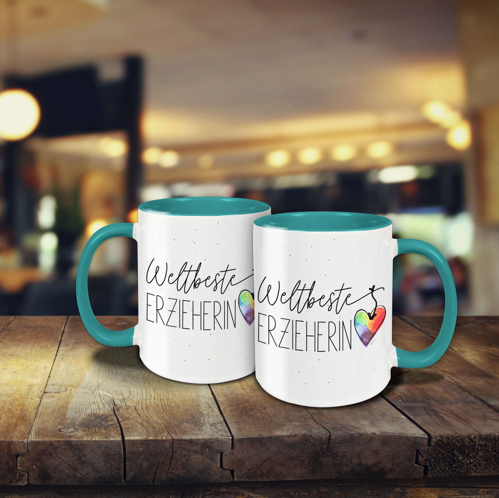 Tasse - Weltbeste Erzieherin türkis