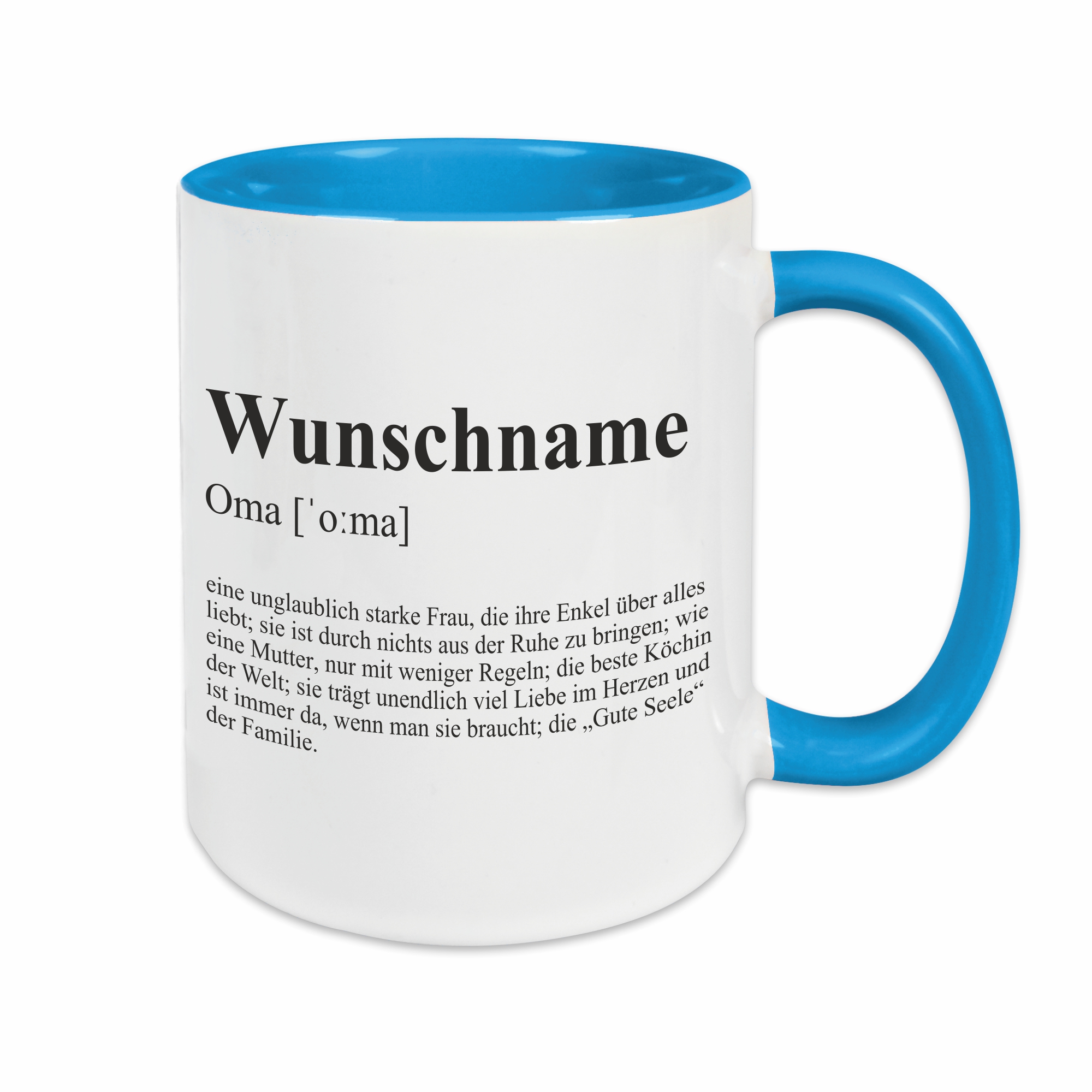 Tasse - Definition Oma hellblau personalisiert