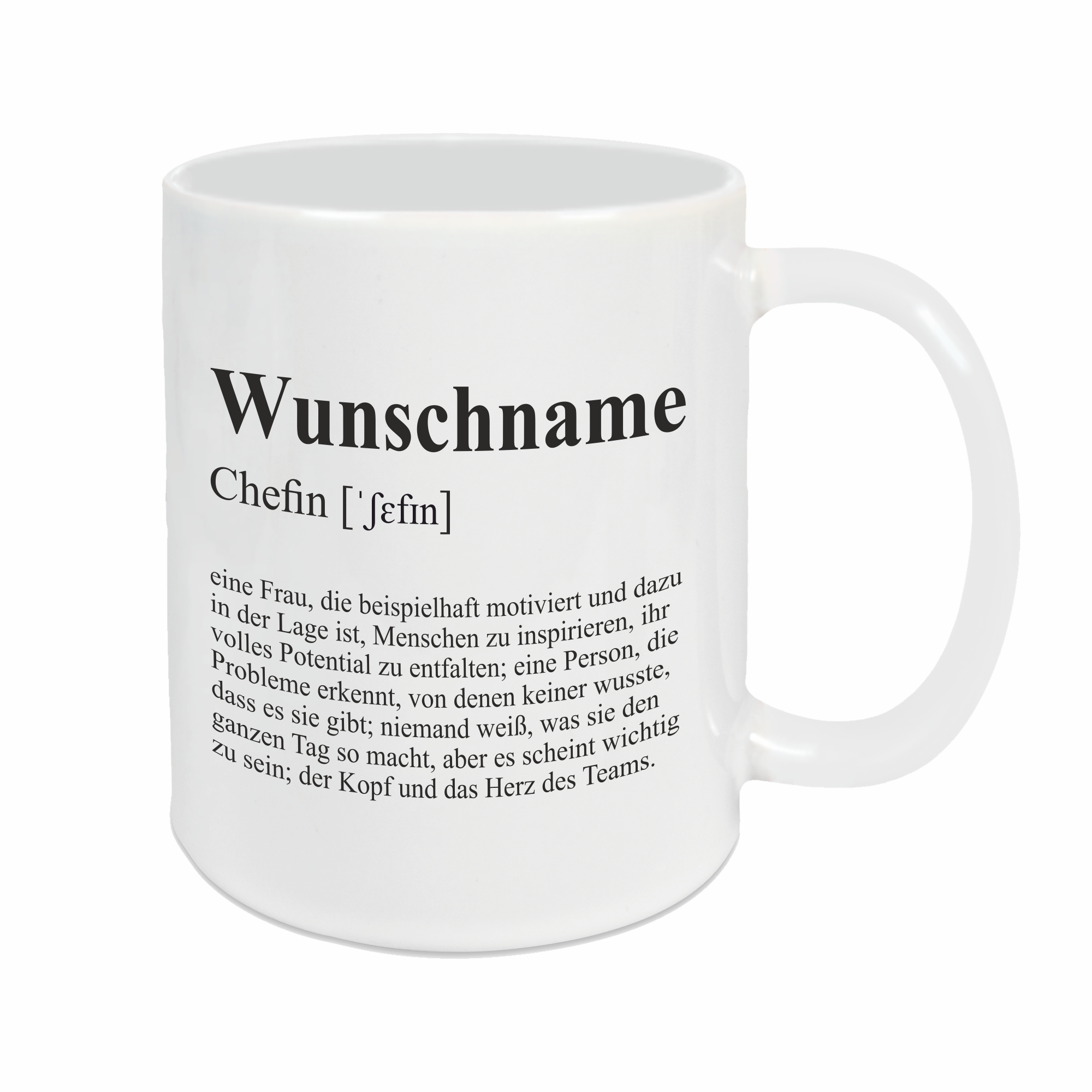 Tasse - Definition Chefin weiß personalisiert