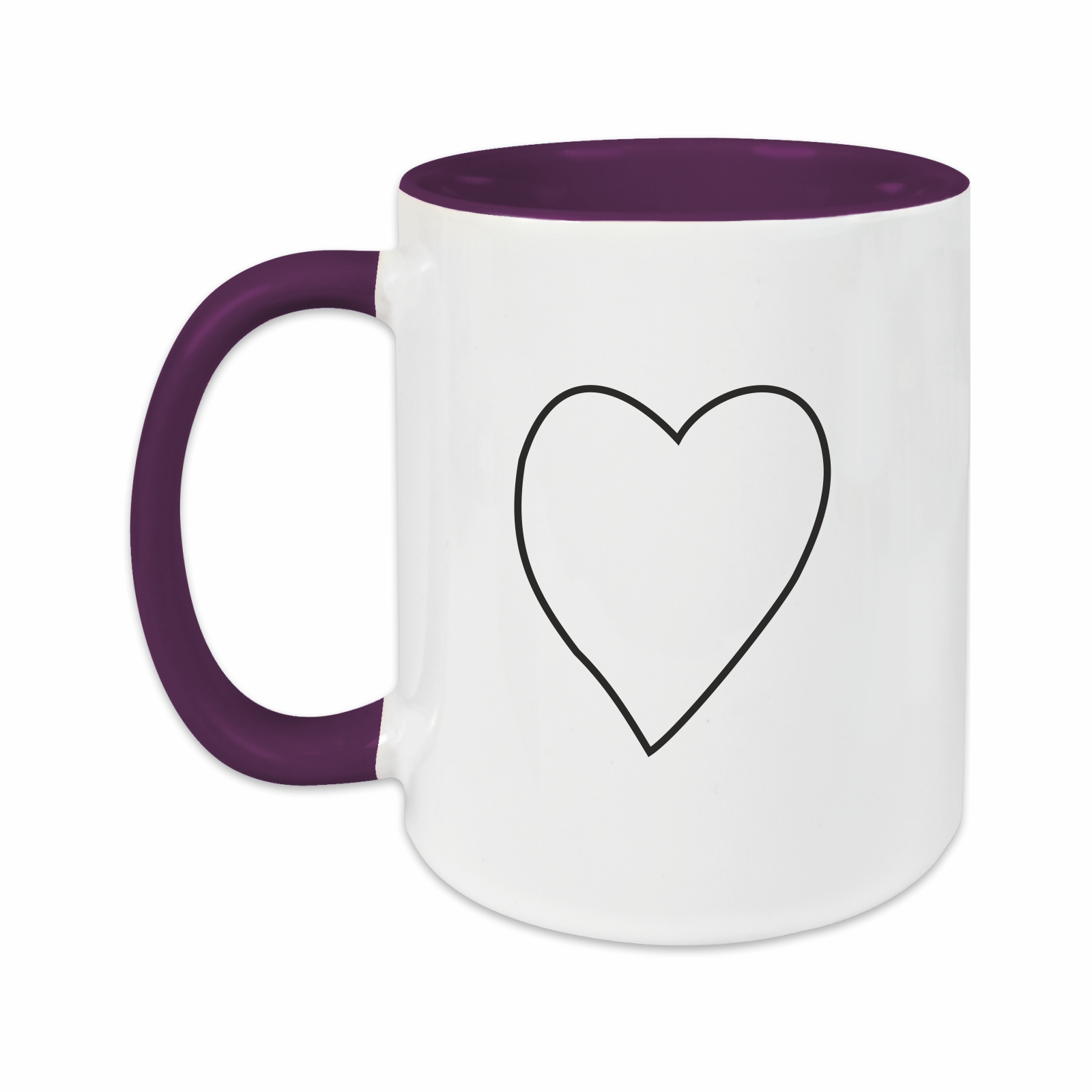 Tasse - Partner Namen, Datum & Herz lila
