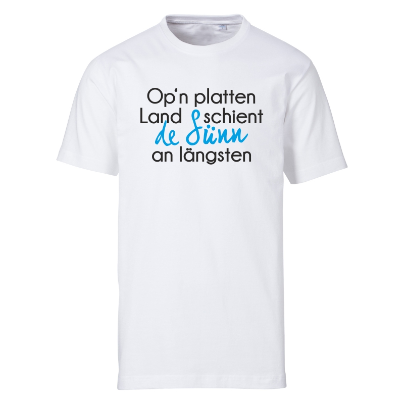 Herren T-Shirt - Op'n platten Land weiss 5XL