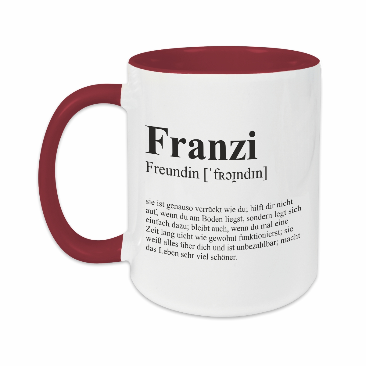 Tasse - Definition Freundin burgund personalisiert