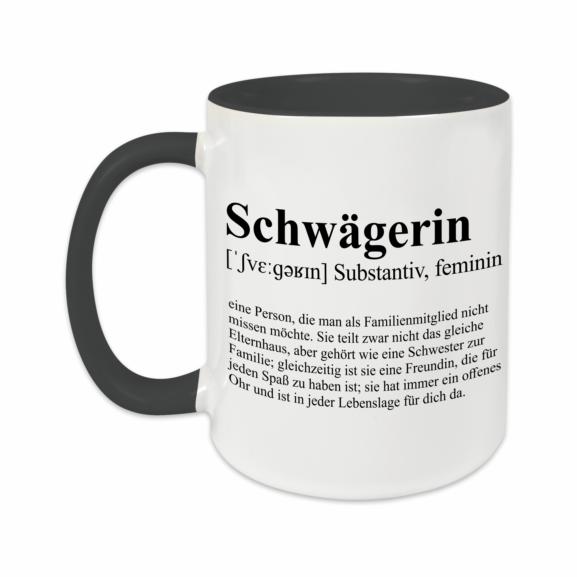 Tasse - Definition Schwägerin schwarz ohne Personalisierung
