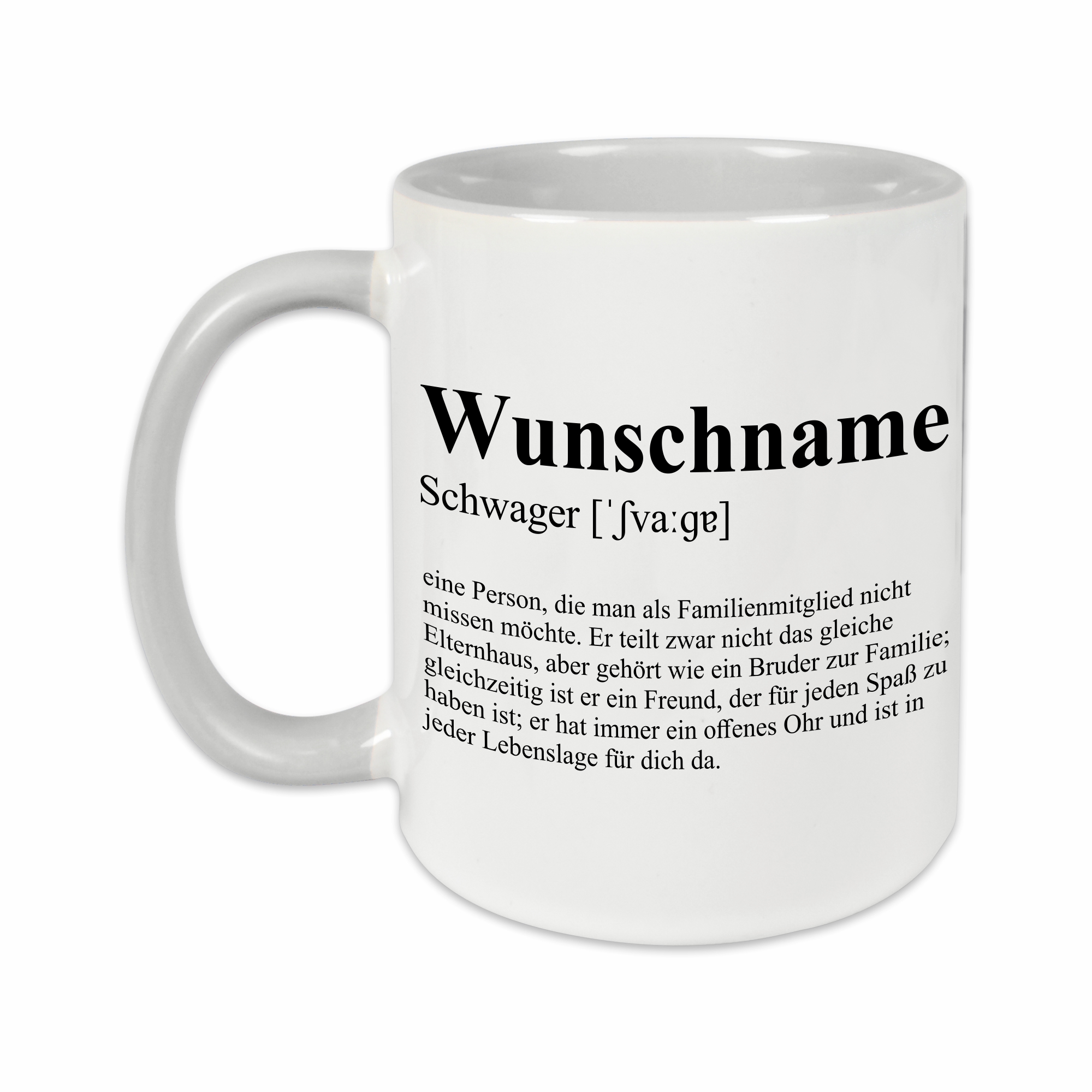 Tasse - Definition Schwager grau personalisiert