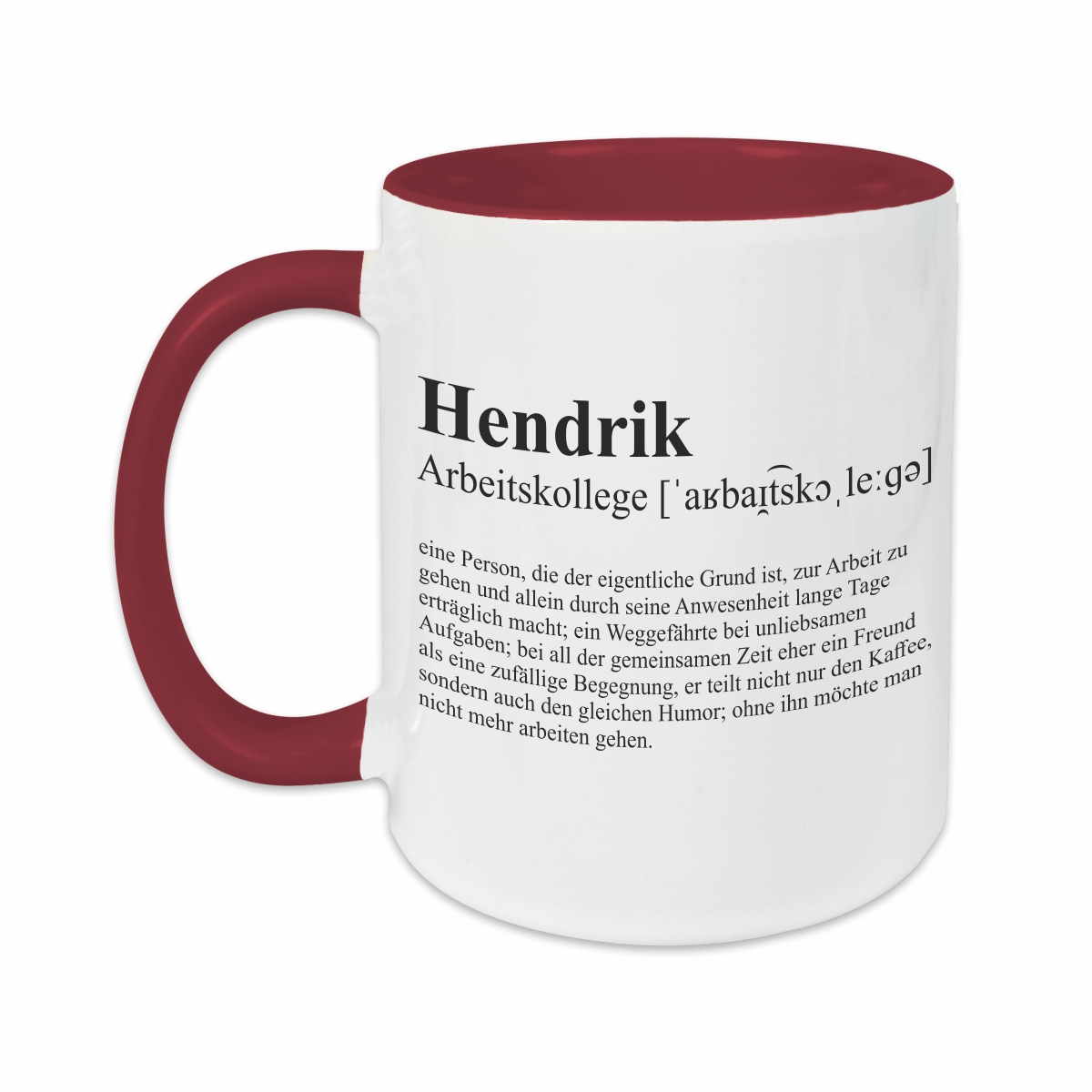 Tasse - Definition Arbeitskollege burgund personalisiert