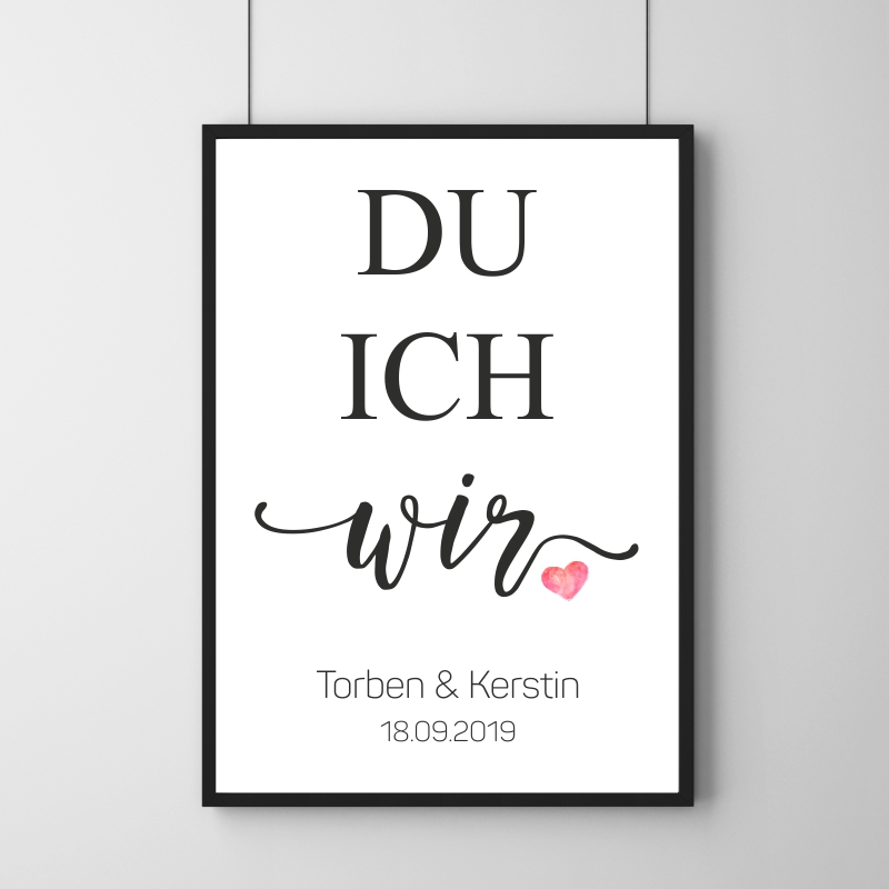 Poster - Du, Ich, Wir - Personalisierbar 30 x 40 cm