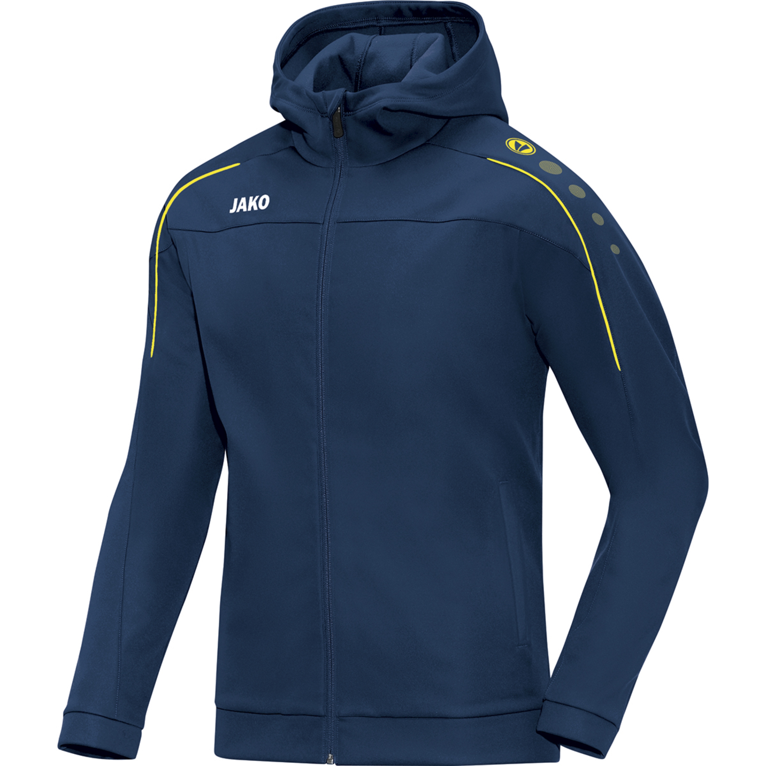JAKO Kapuzenjacke Classico nightblue/citro 164