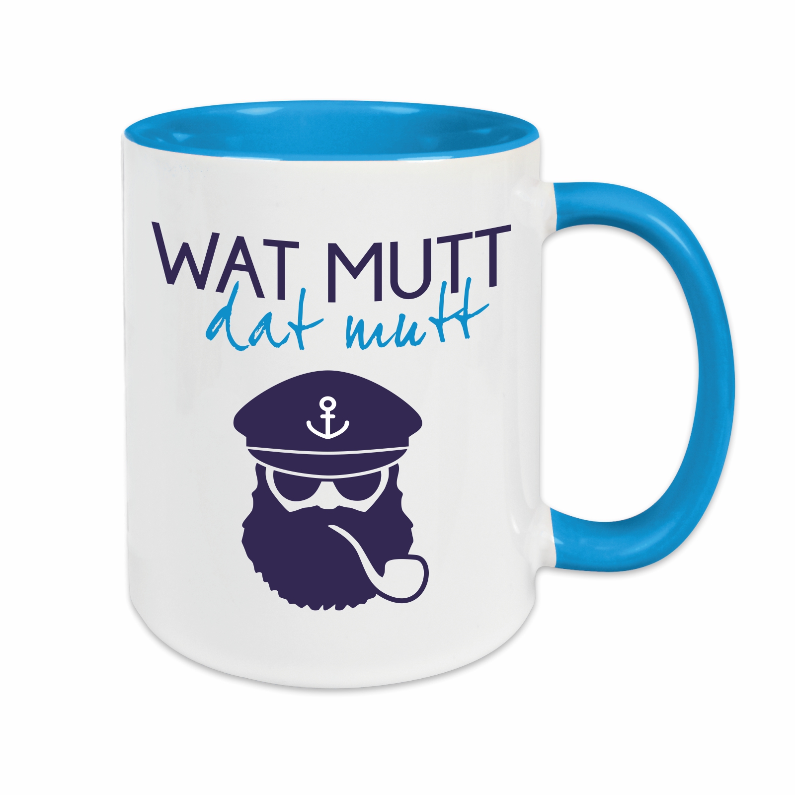Tasse - Wat mutt, dat mutt hellblau